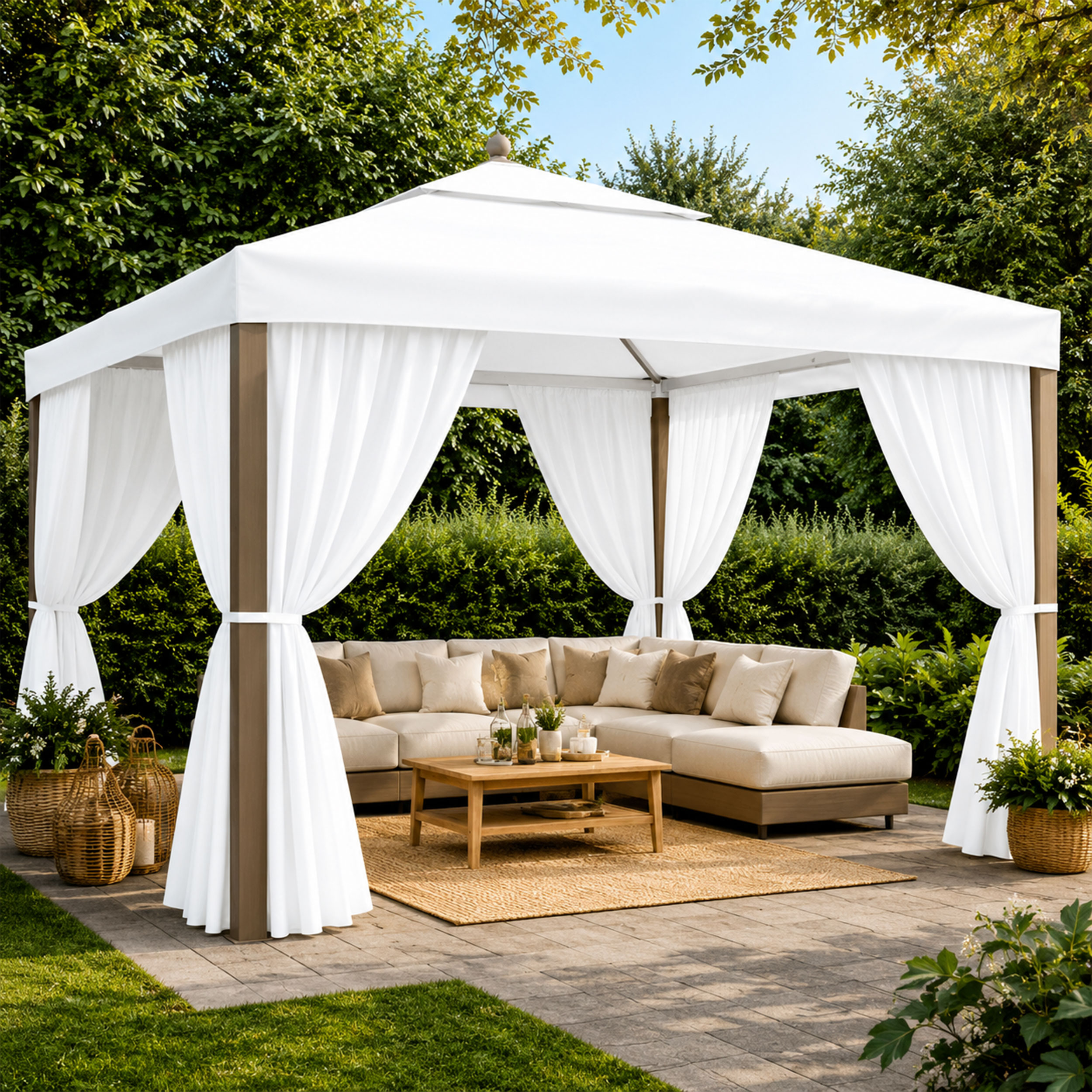 Natural Pergola Awning Fabric Image