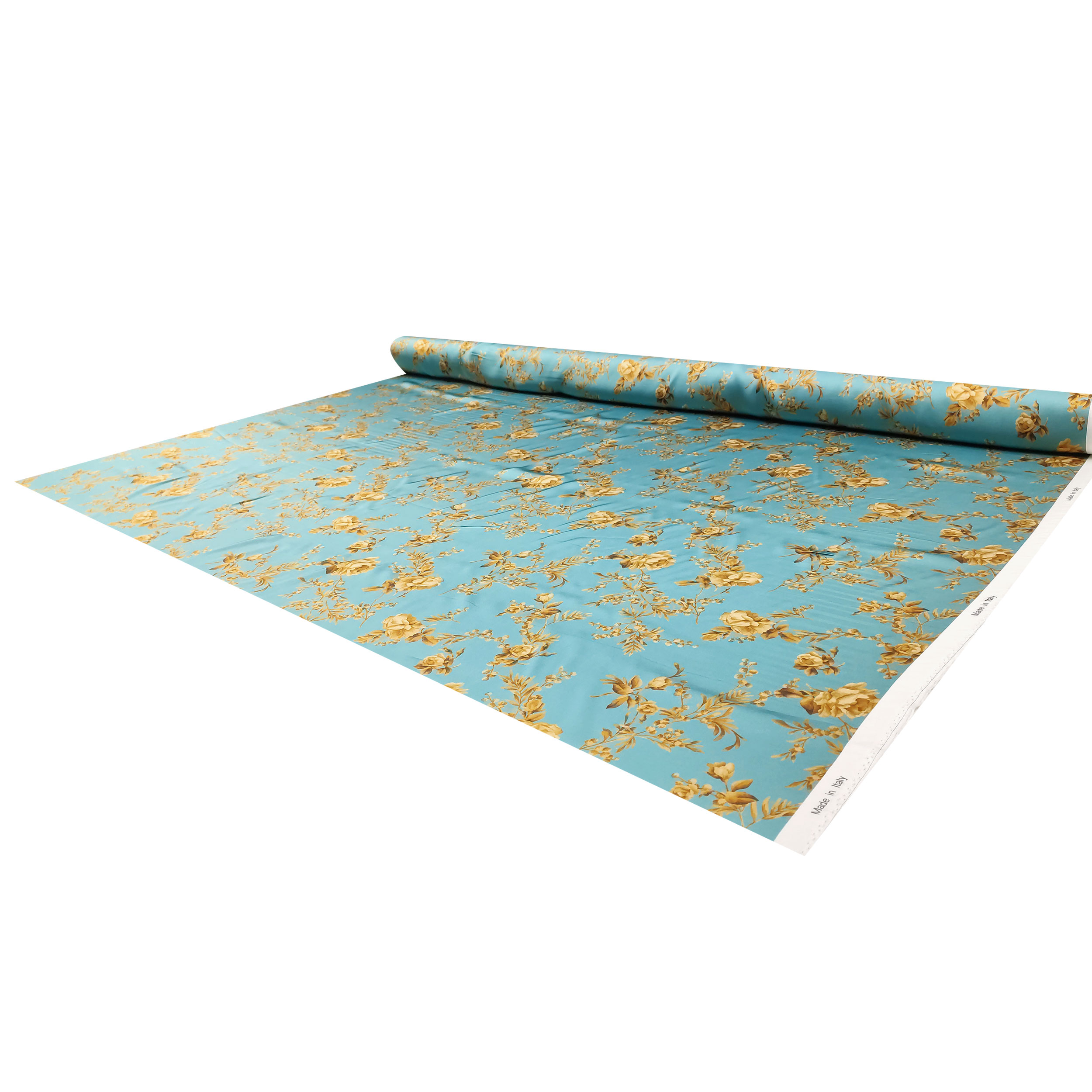 Satin Mixed Silk High Fashion Rose Background Turquoise