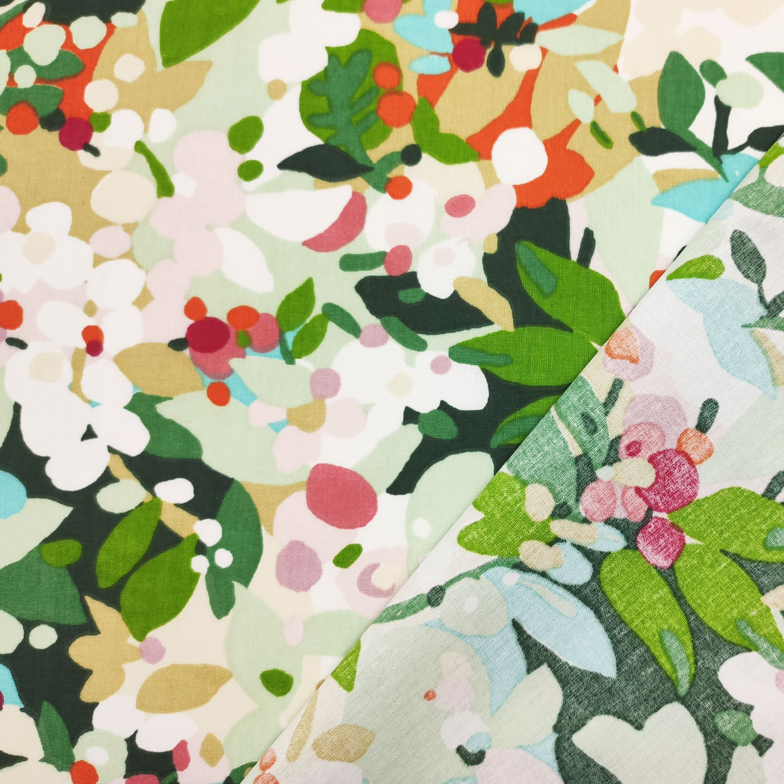 Mélange de coton Fantaisie florale multicolore Image