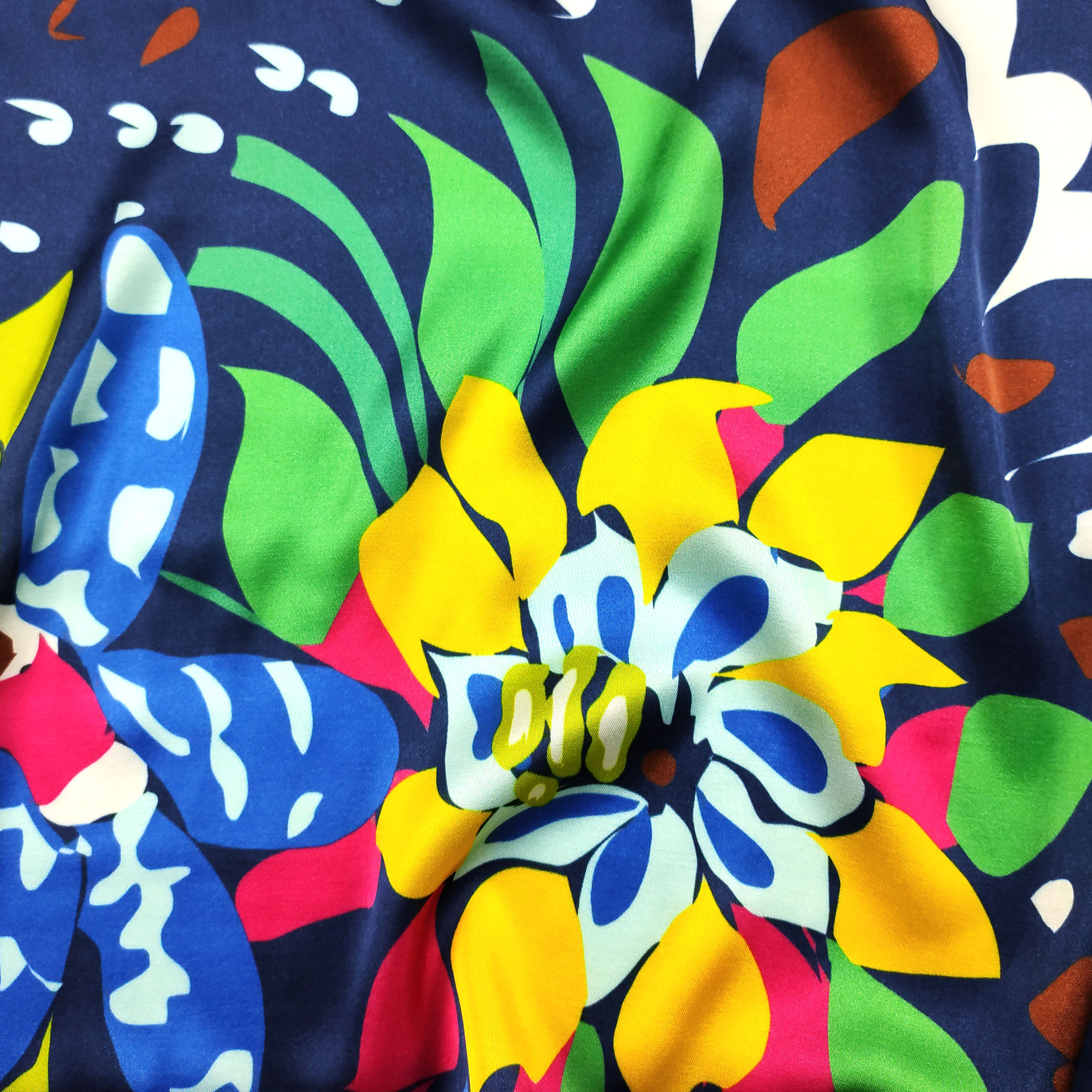 Viscose Silk Natural Floral