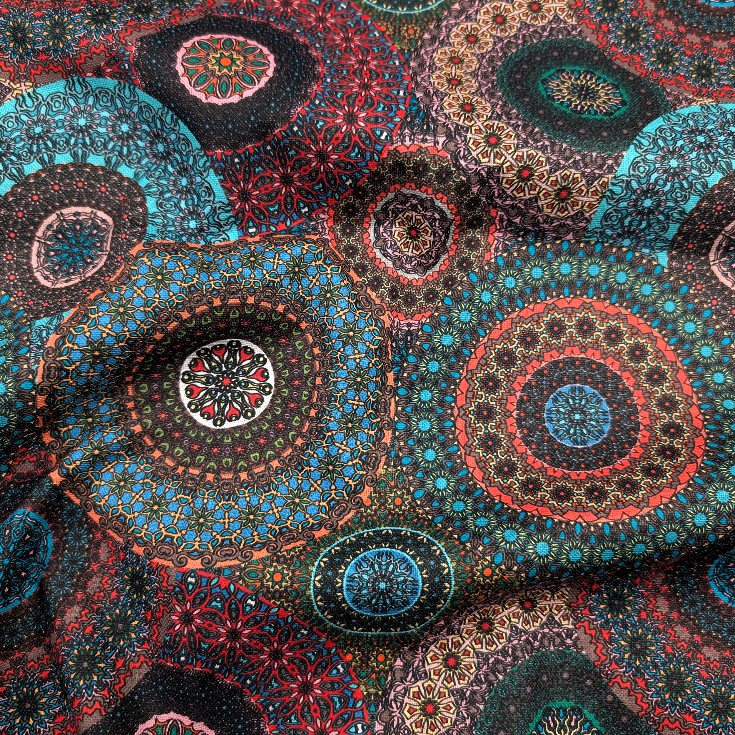 Coloured Mandala Panama Fabric Image