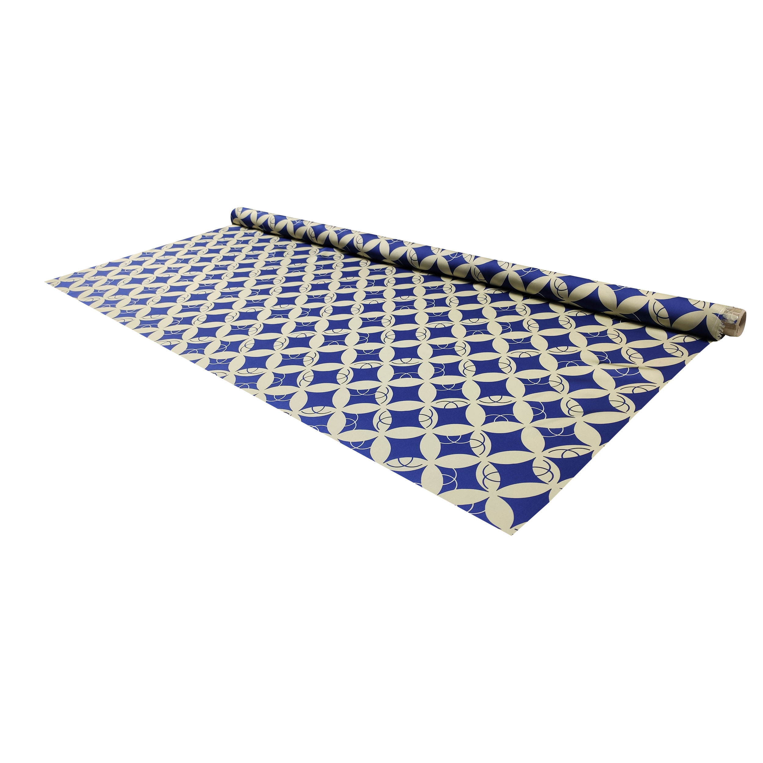 Pure Satin Silk Geometries Fashion Blue Image