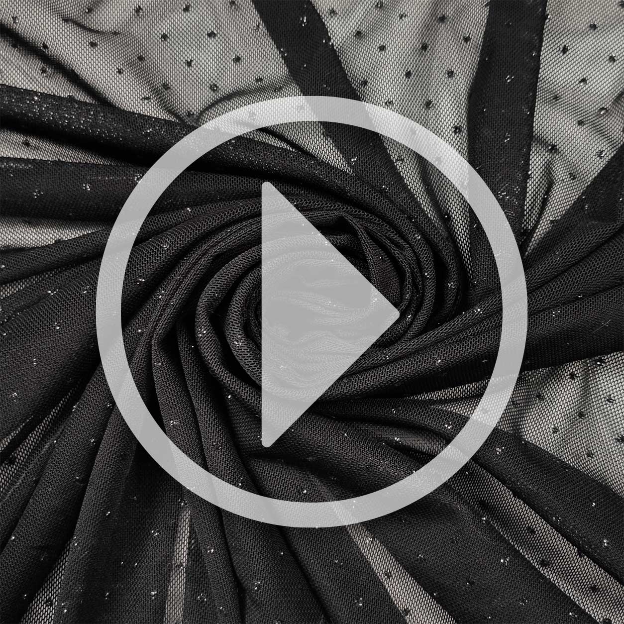 Tulle élastique noir à pois Lurex Image