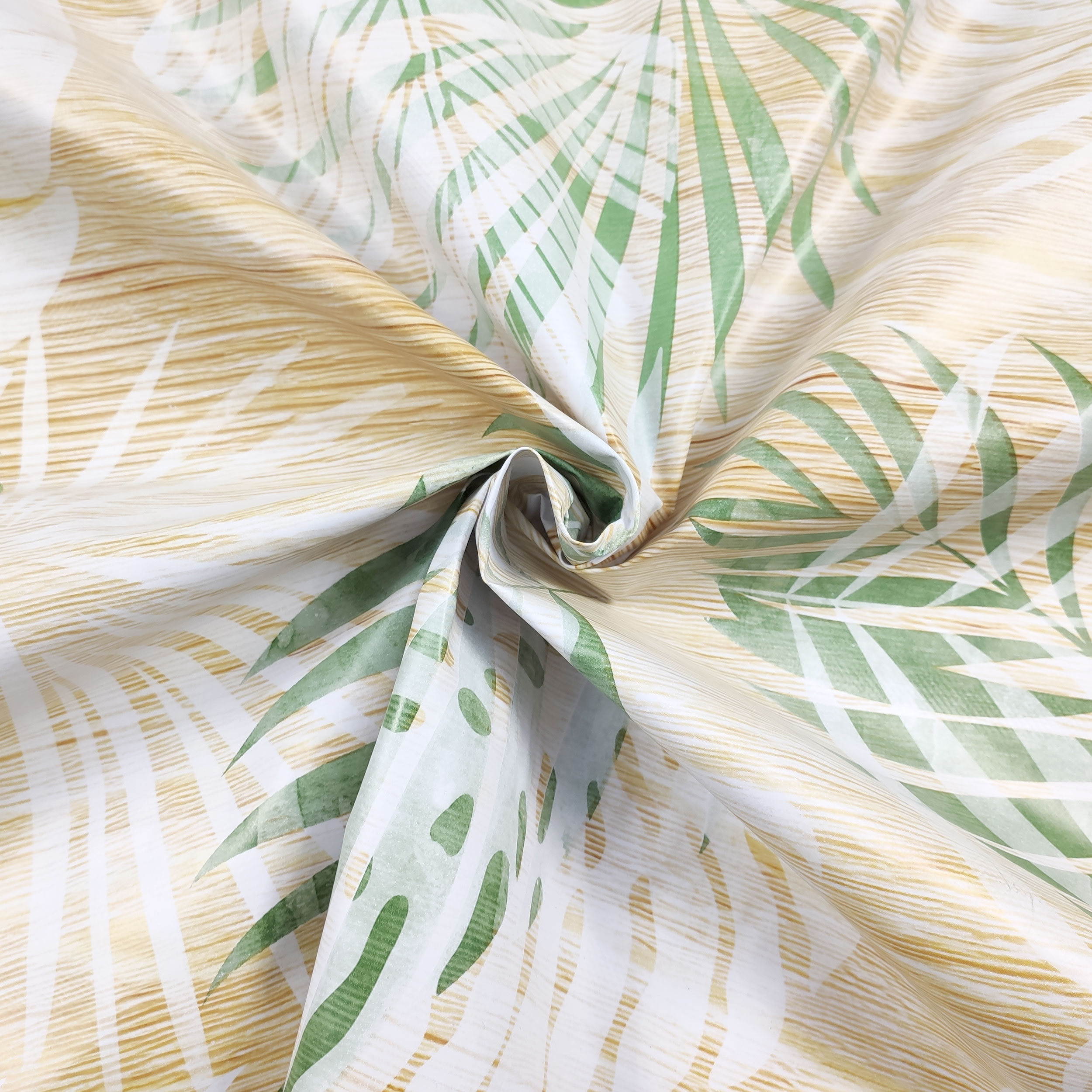 Waxed Tablecloth Fabric Tropical Leaves
