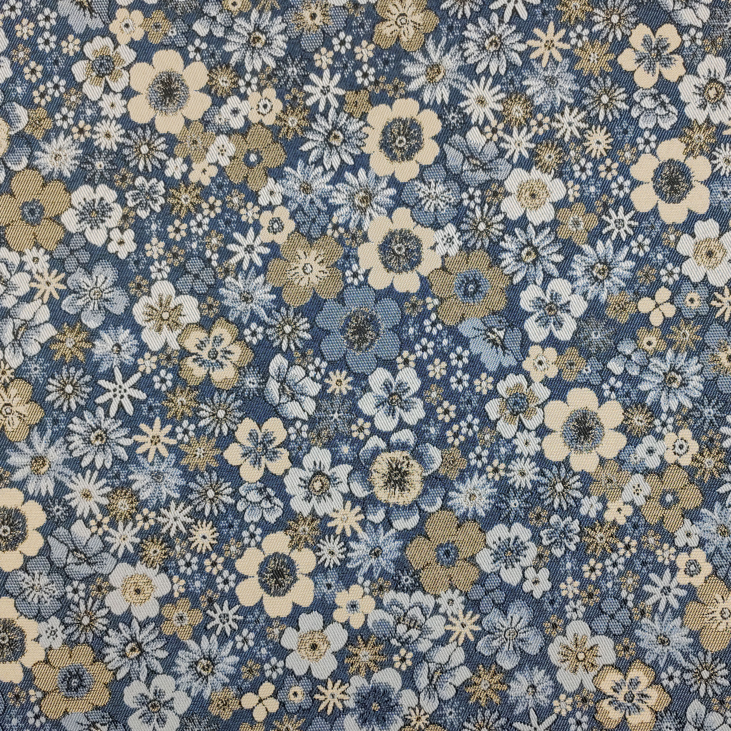 Tissu brocart Fleurs Fond Avio Image