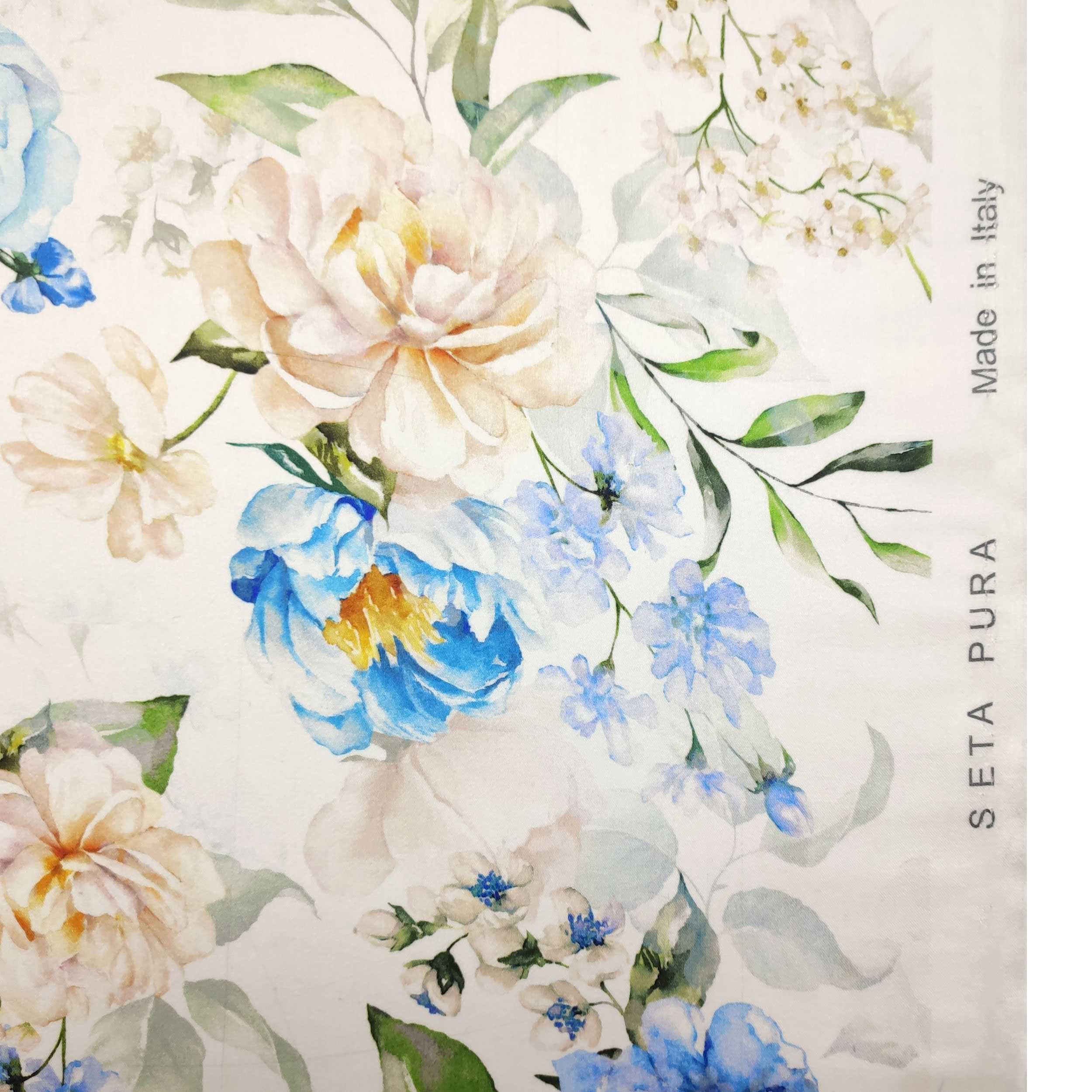 High Fashion Organza Powdery and Light Blue Flowers Image