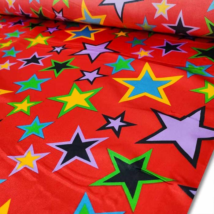 Carnival Stars Print Satin Image