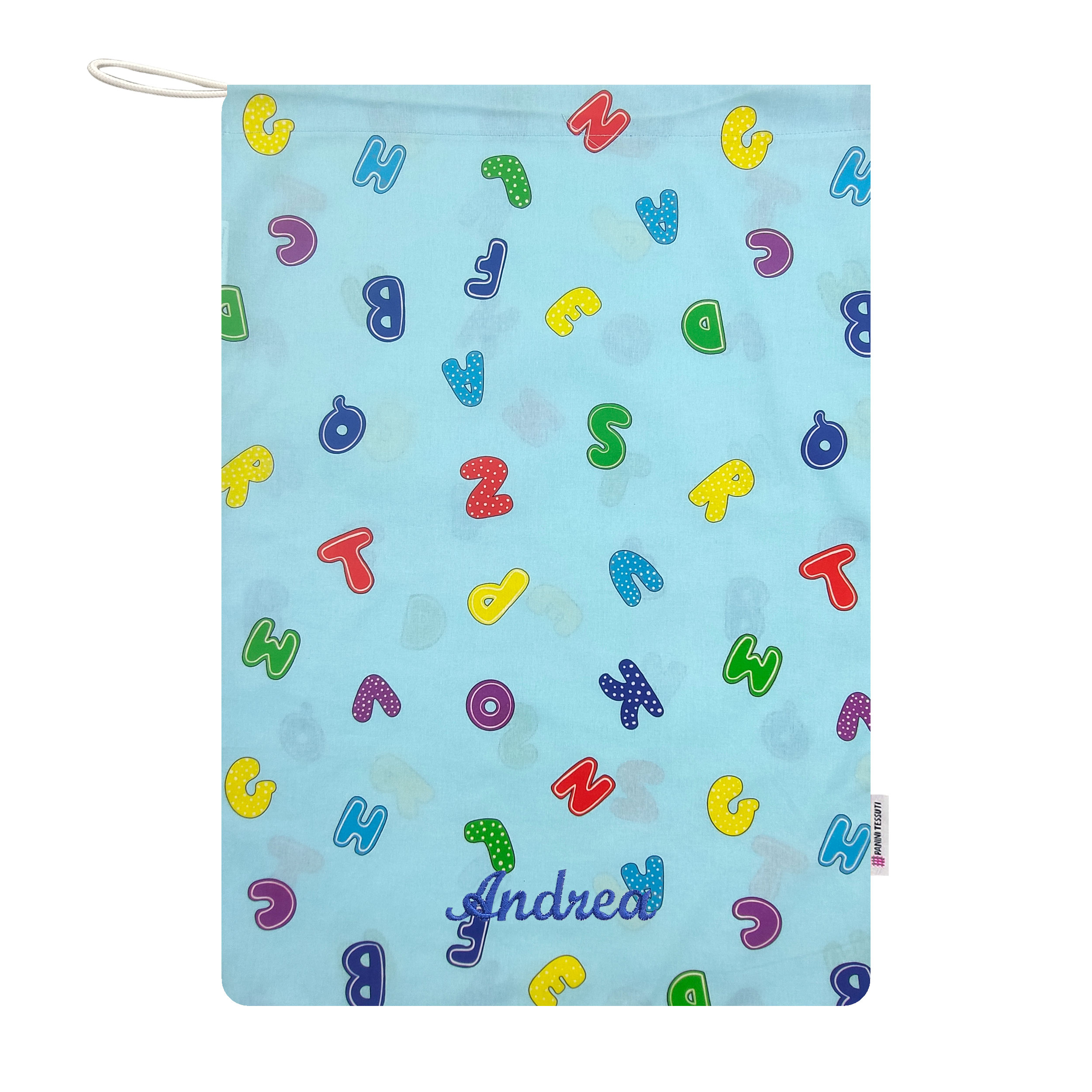 Sac de jardin d'enfants Alphabet Fond bleu clair