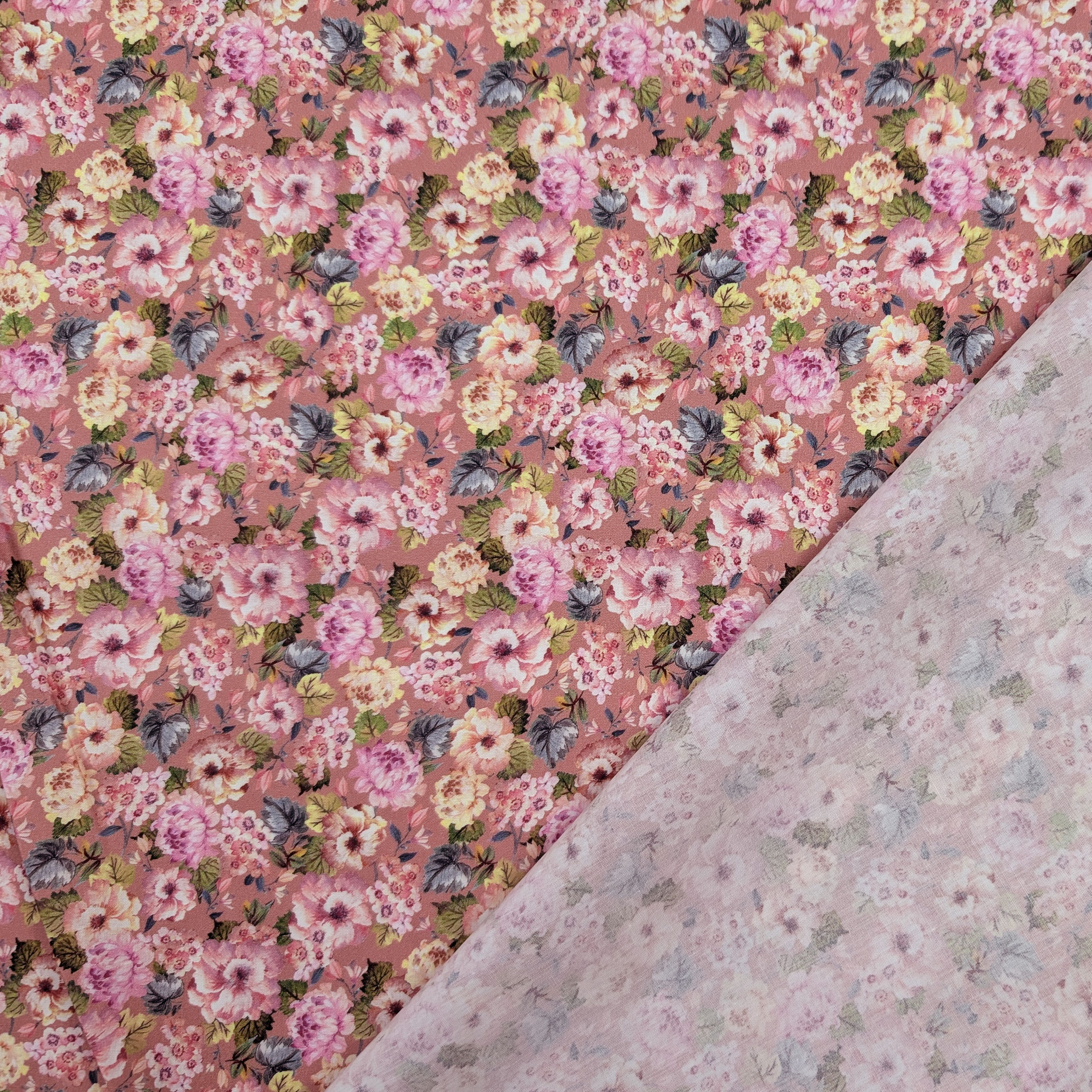Poplin Cotton Romantic Bouquet Pink Image