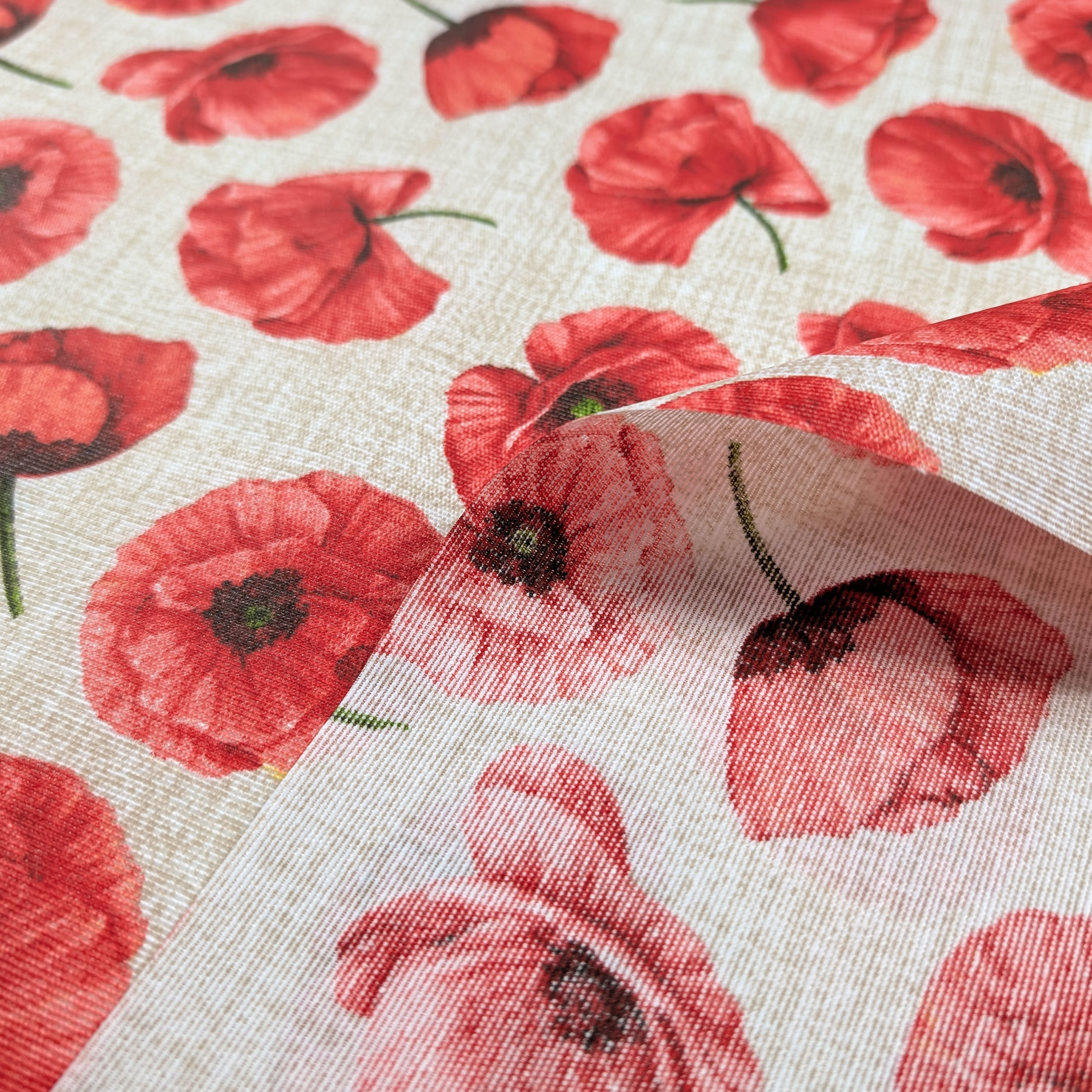 Fabric for Resin Tablecloth Modern Poppies Image