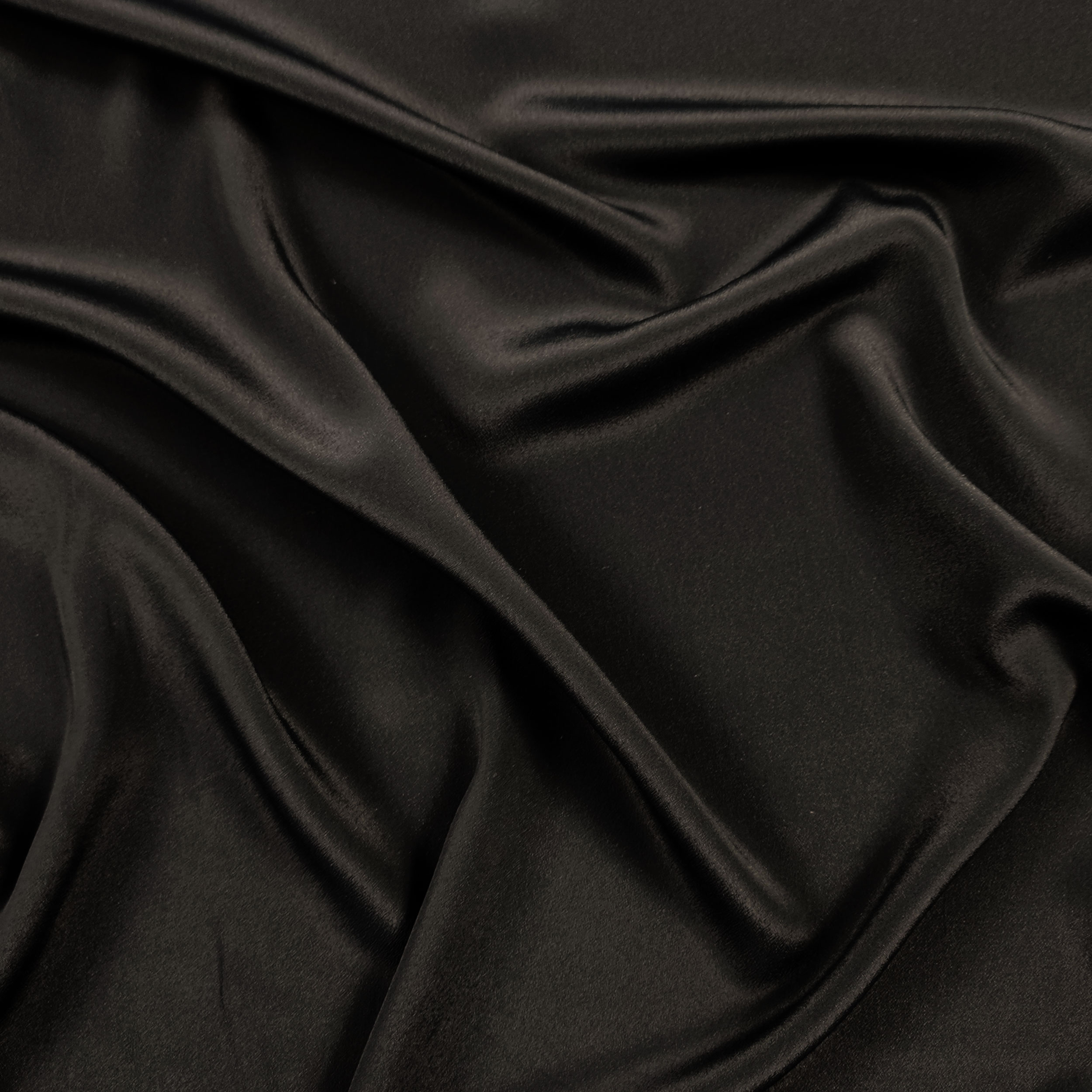 Crêpe de Chine Mixed Silk Black