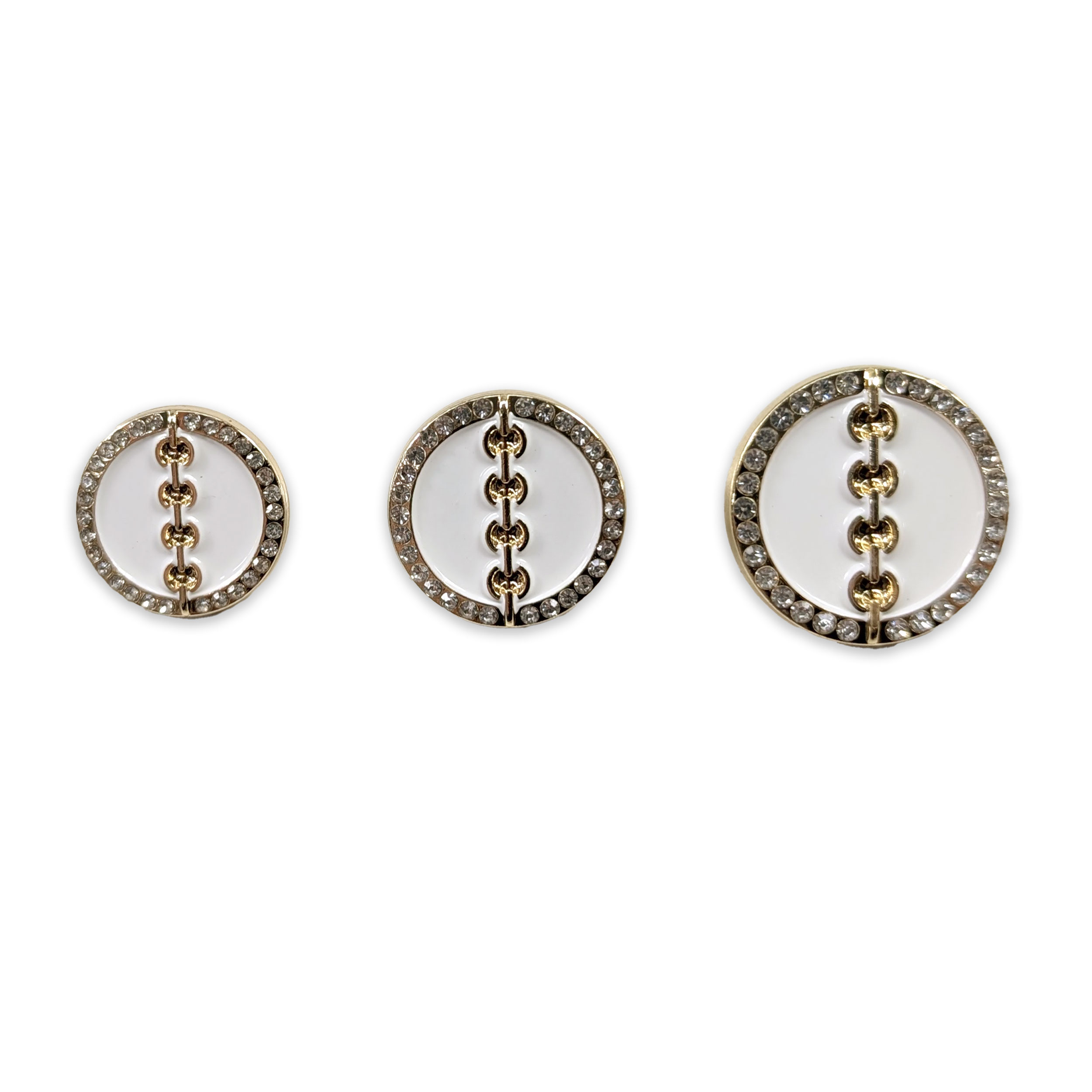Elegant Rhinestone Button White Image