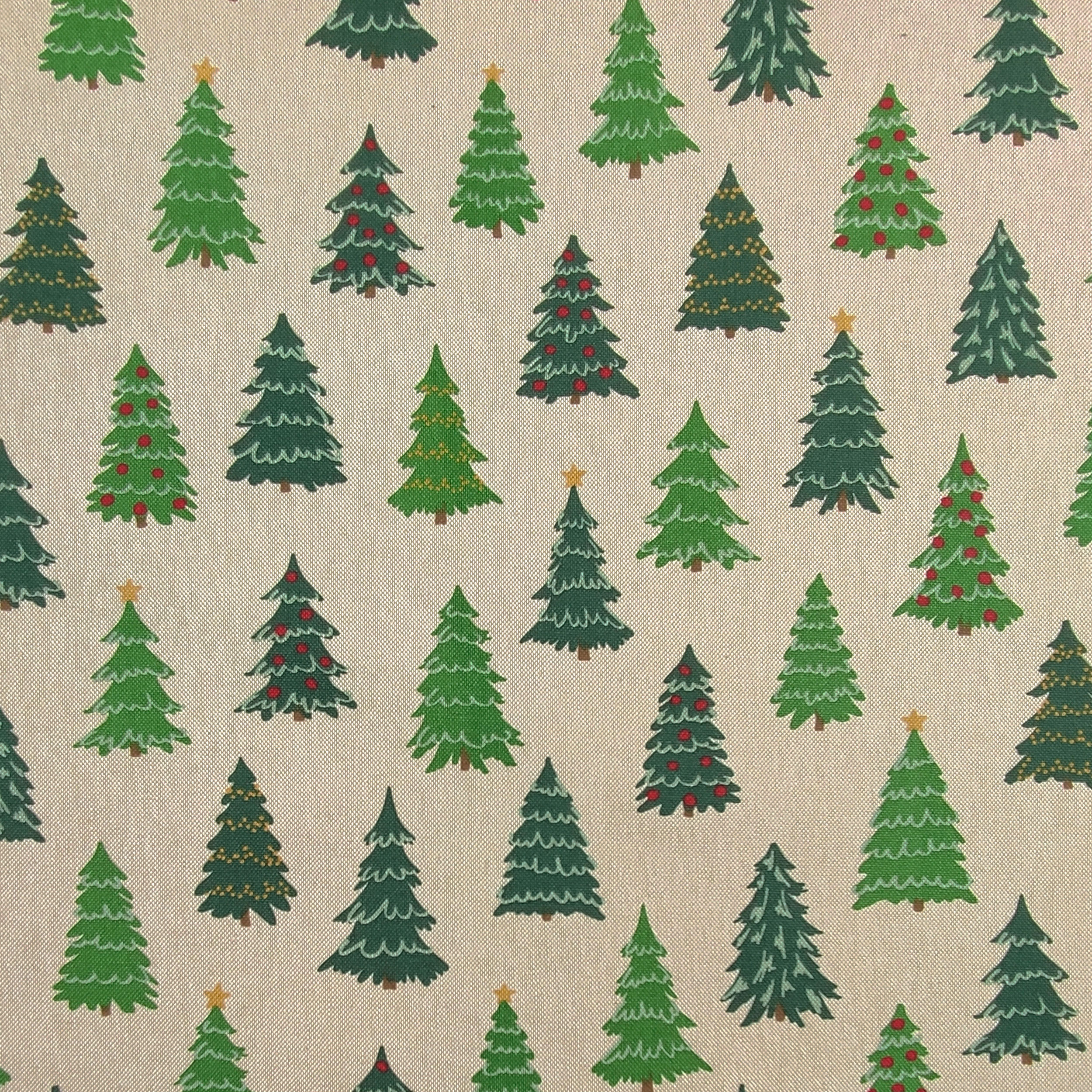 Tessuto Panama Alberi di Natale