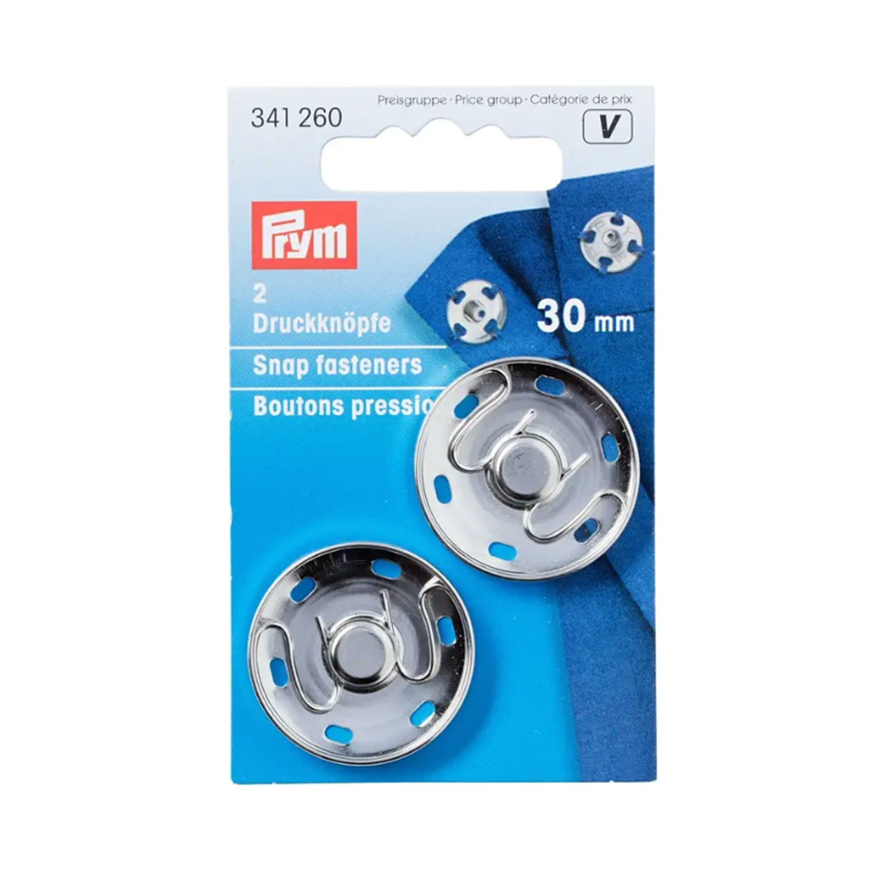 Prym Automatic Buttons 30 mm Silver