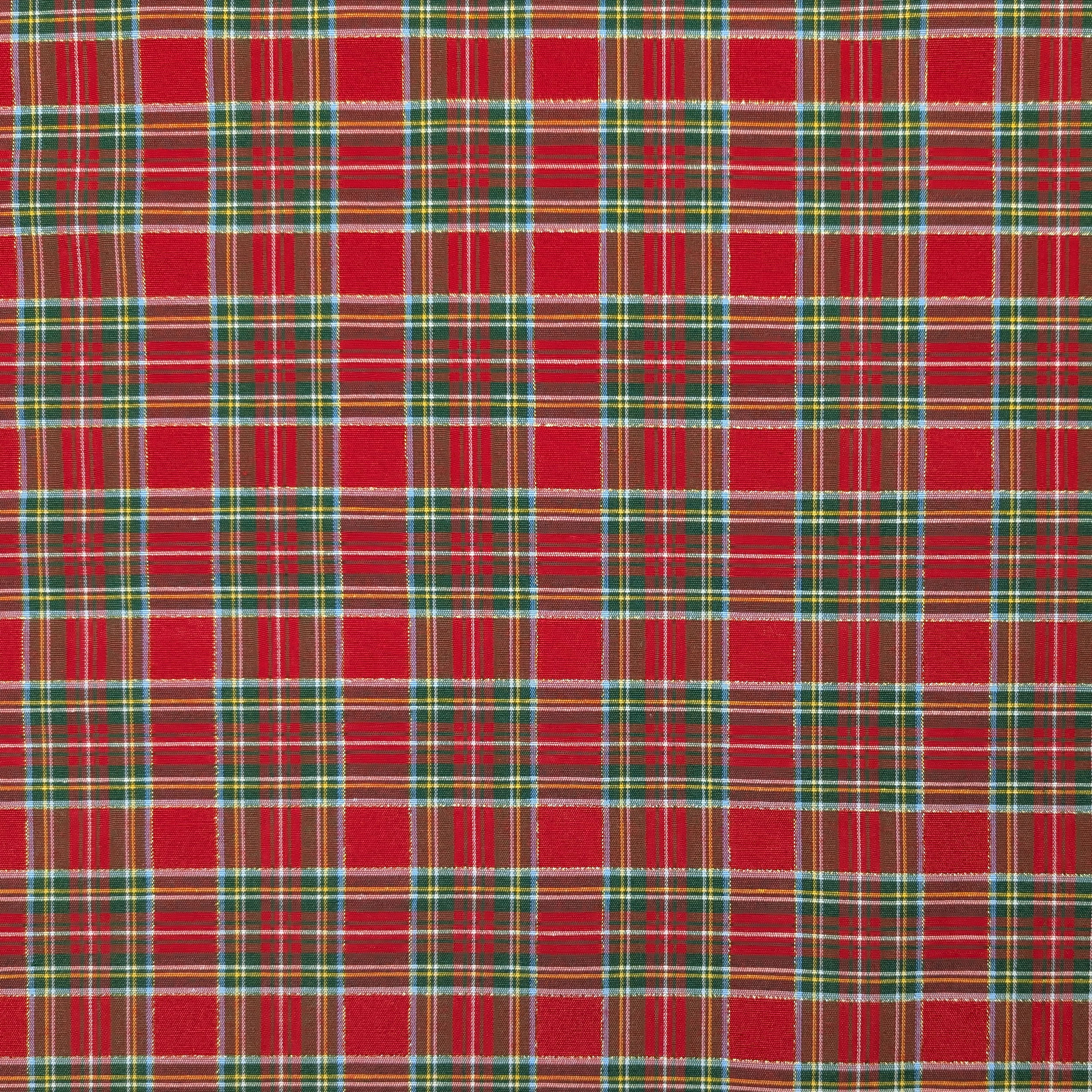 Medium Red Lurex Tartan Fabric Image