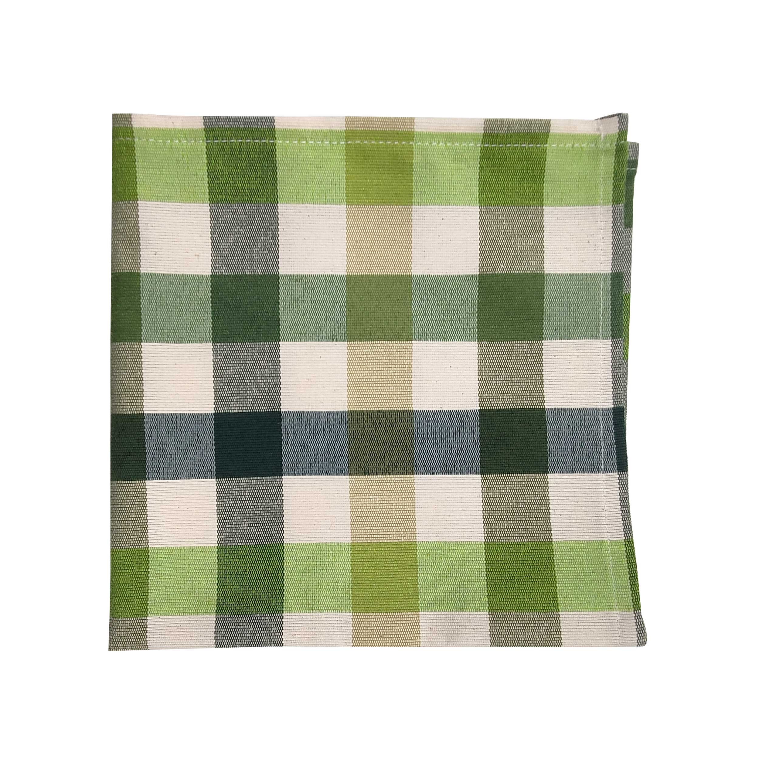 Servilleta Panini Telas Hilo Teñido Multicolor Verde Cuadros Image