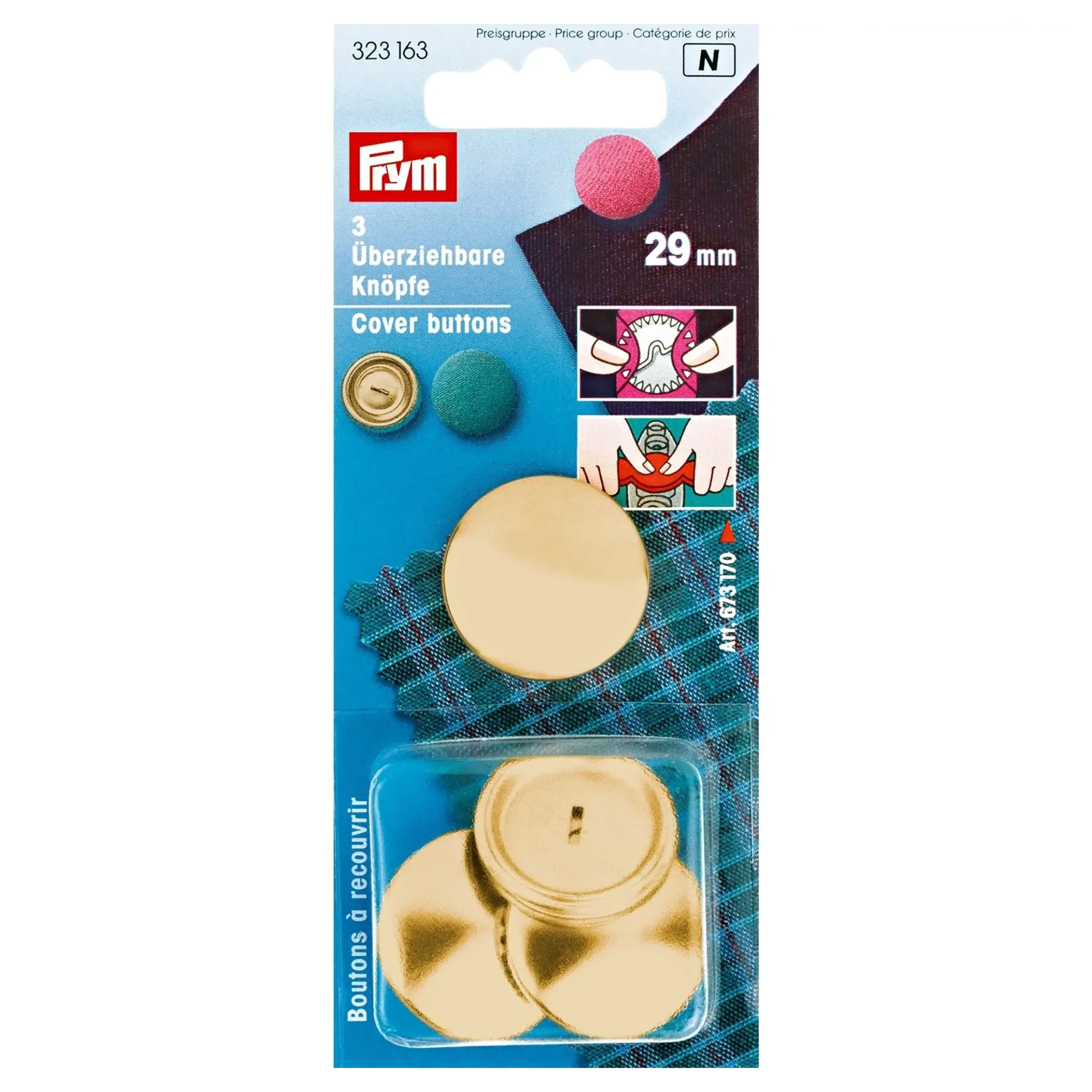 Boutons récupérables Prym Or 29 mm