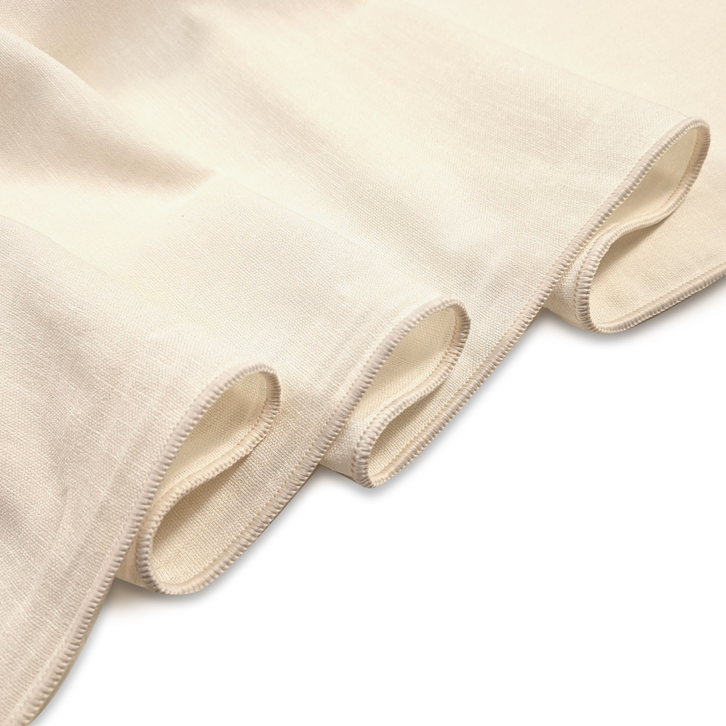Faux Linen Curtain Fabric Cream Image