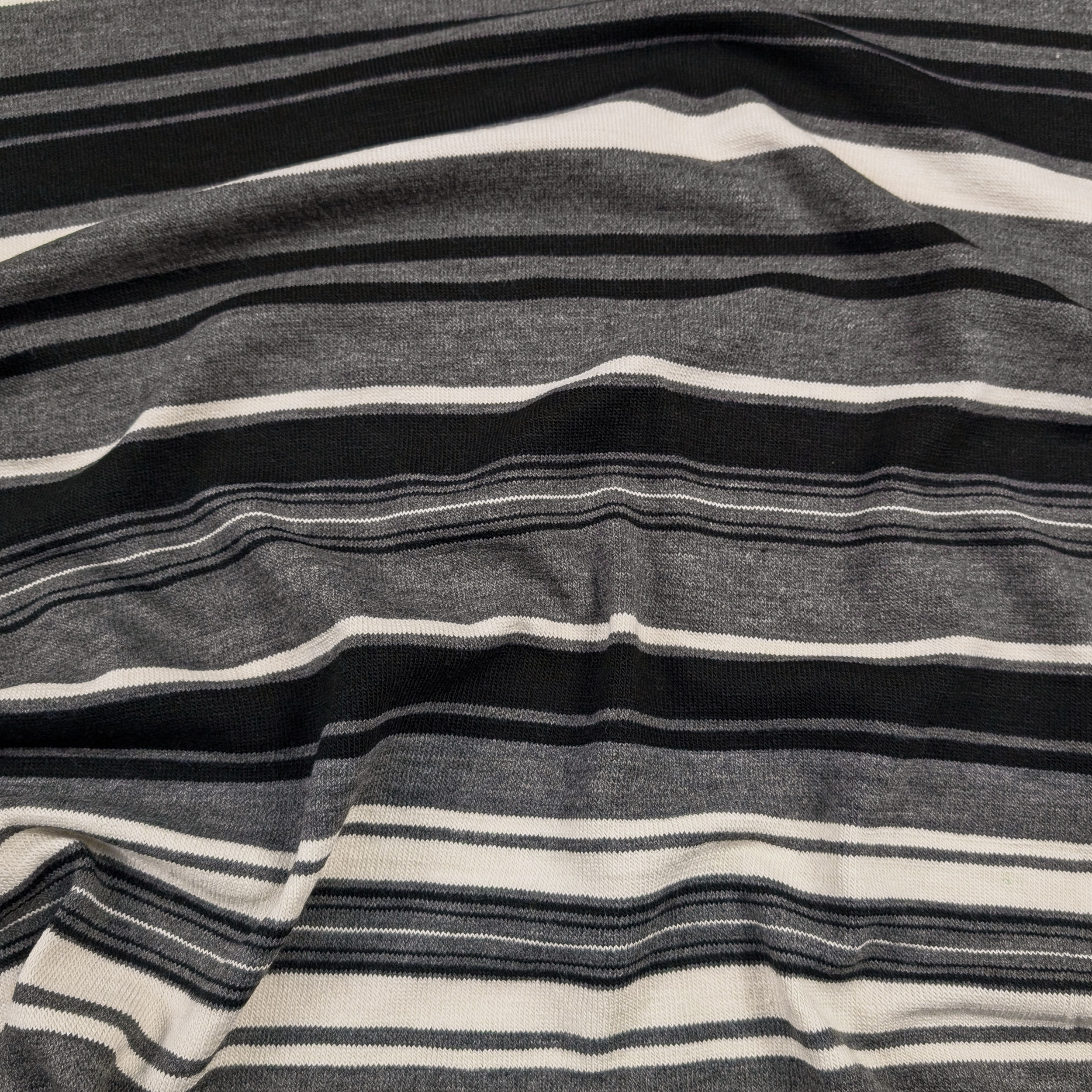 Grey and Black Horizontal Stripes Knitting Stitch Image