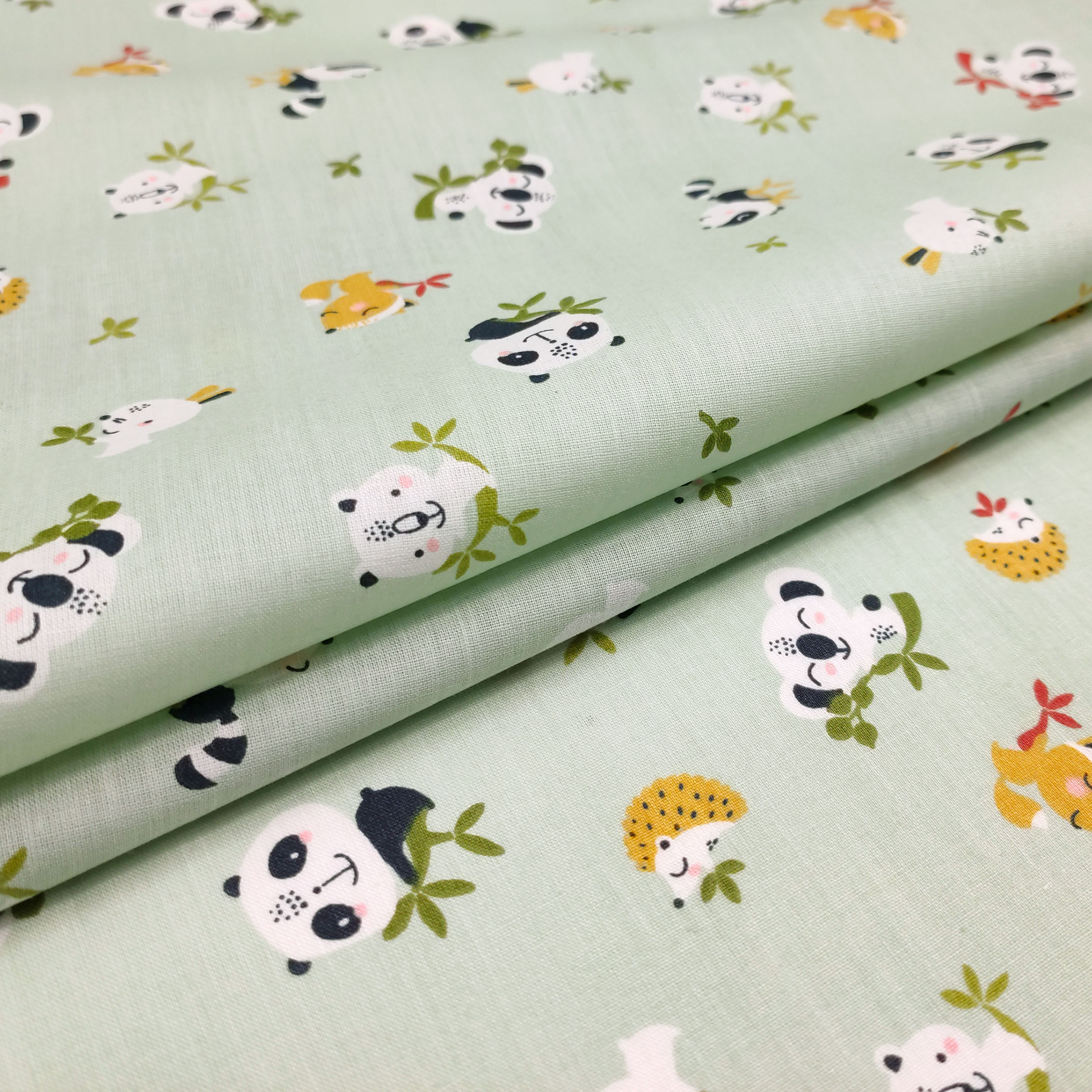 Tissu en coton Panda et Koala