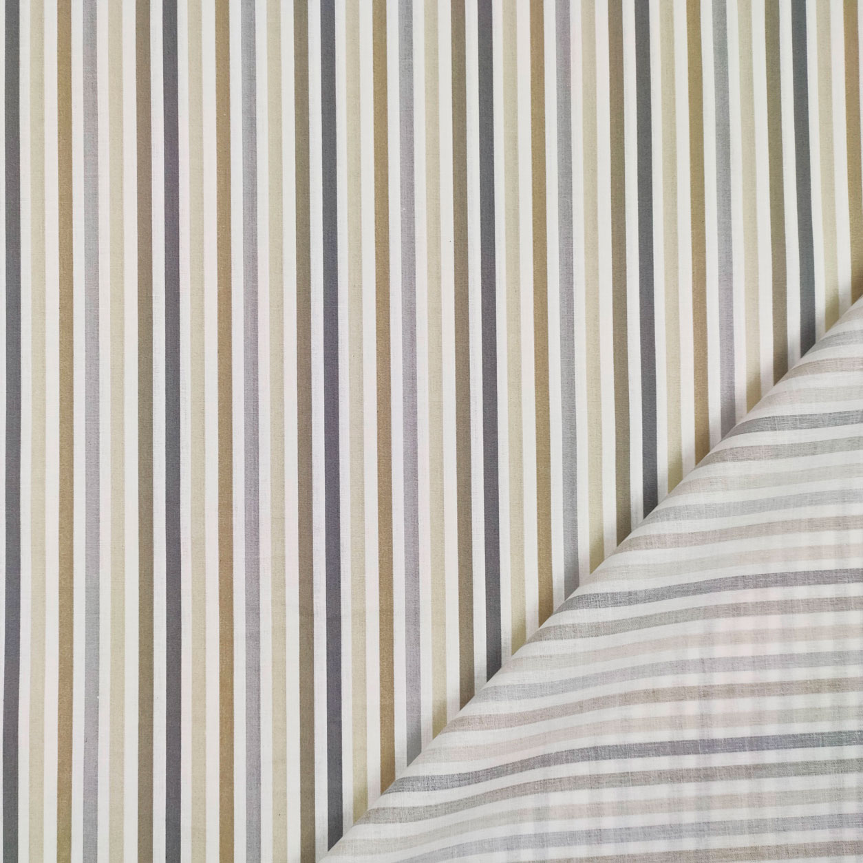 Tissu de coton rayé beige Image