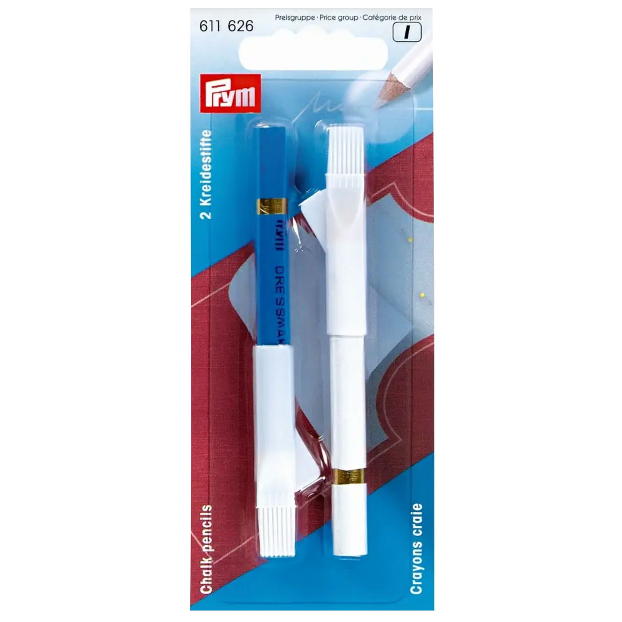 Crayons de craie blancs et bleus pour Prym Tailors