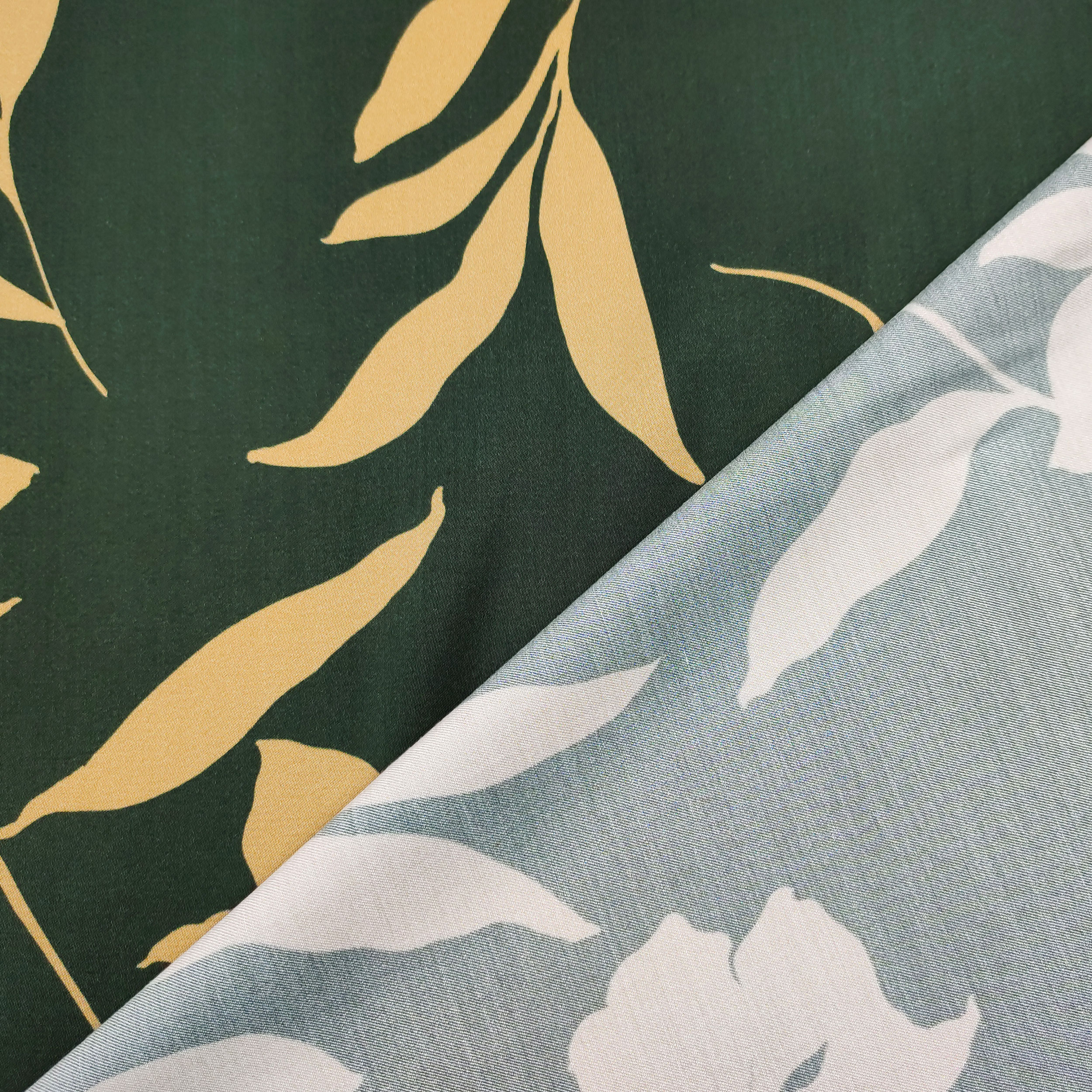 Satin Mixte Soie Haute Mode Fleurs Beige Vert Fond Image
