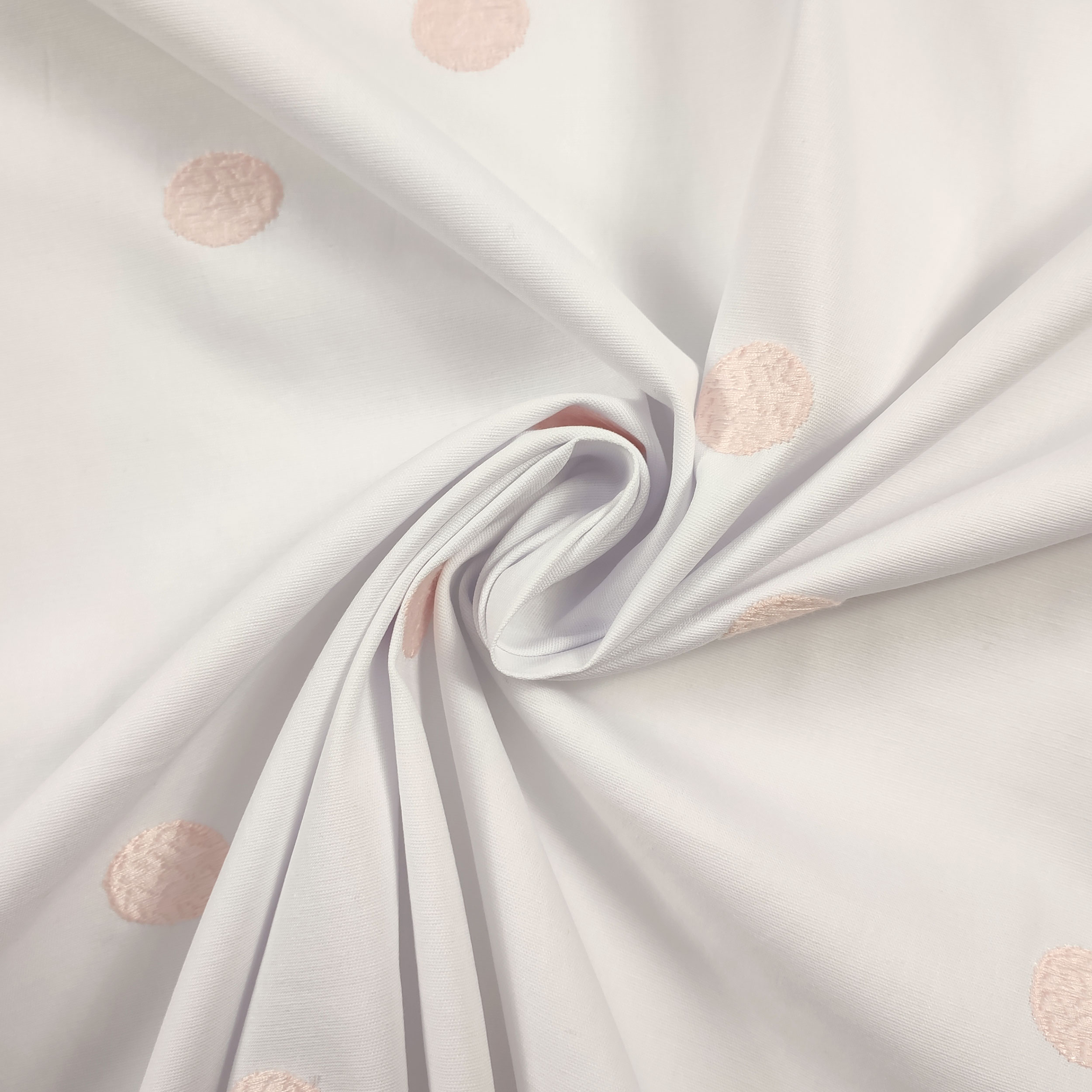 Stretch Cotton Polka Dot Embroidery