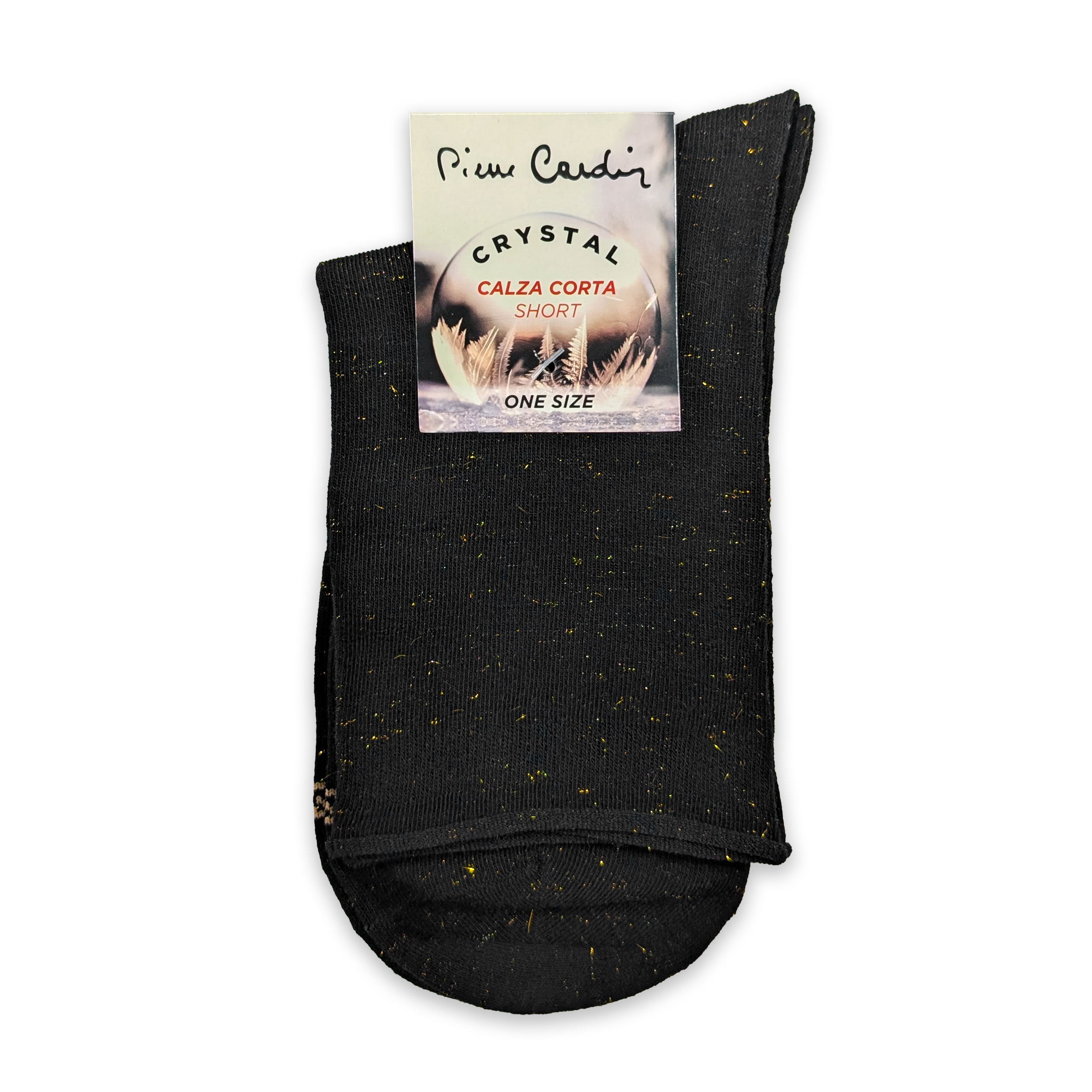 Black Lurex Gold Short Socks Image