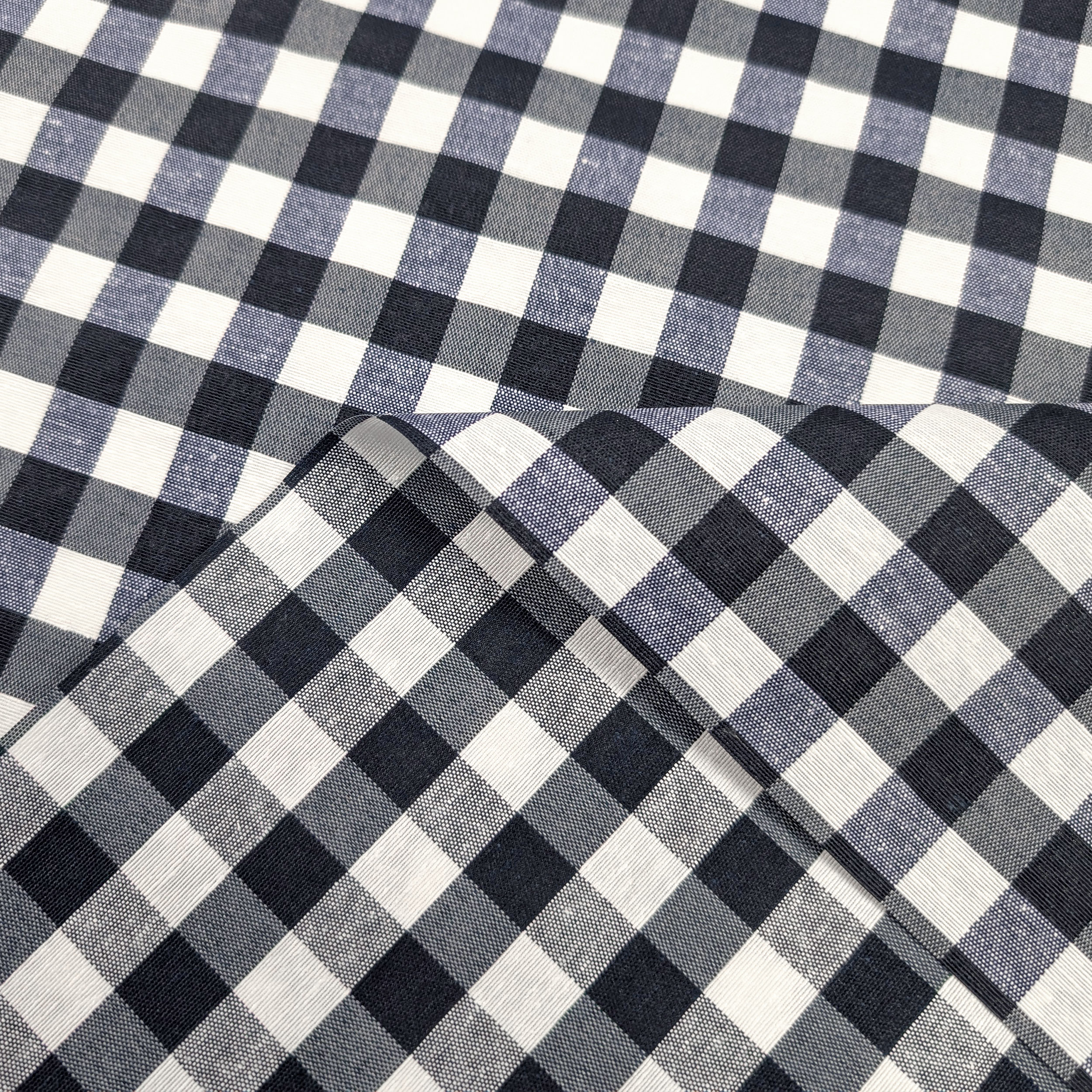 Fabric for Resin Tablecloth Dark Blue Checkered Image