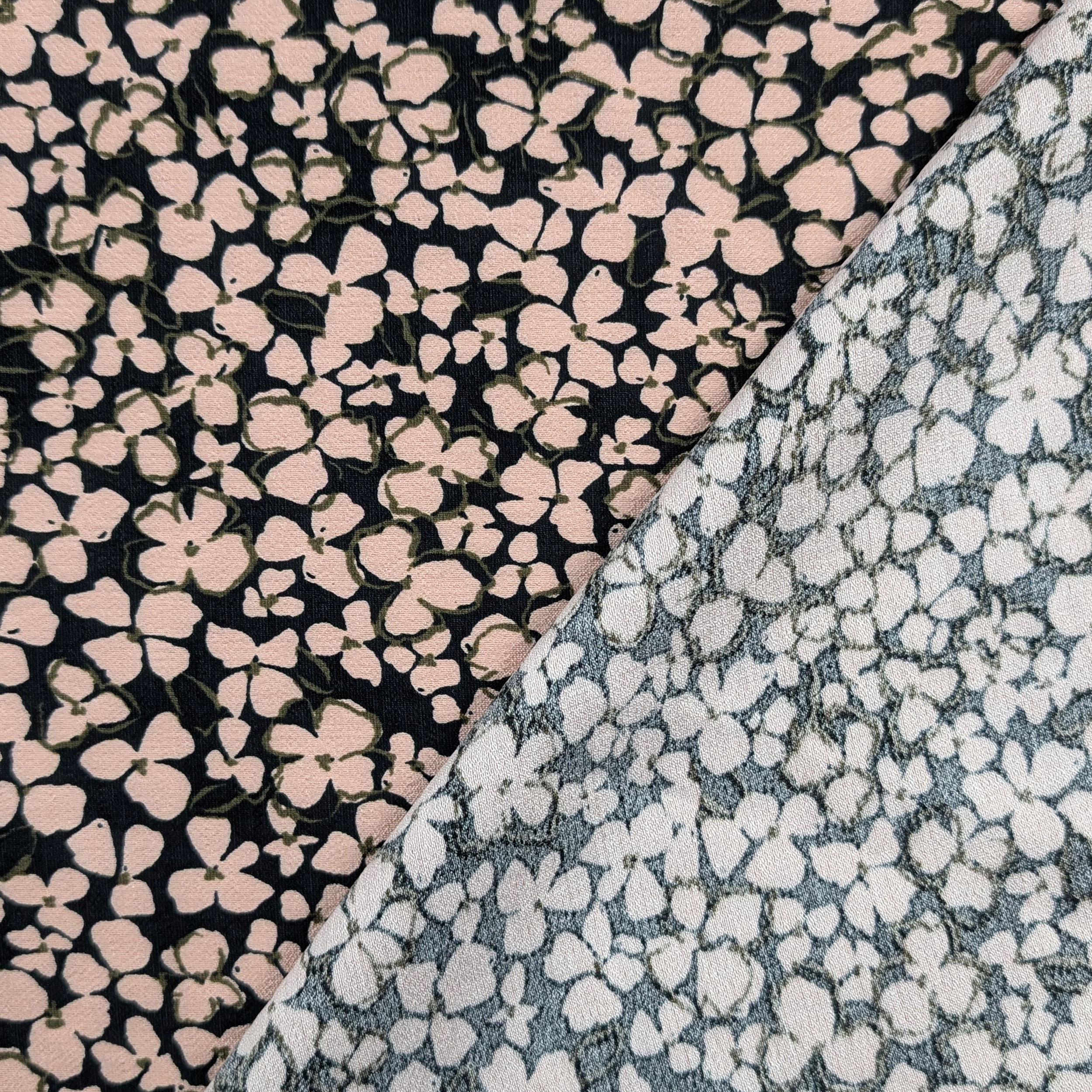 Viscose Powdery Flowers Black Background Image