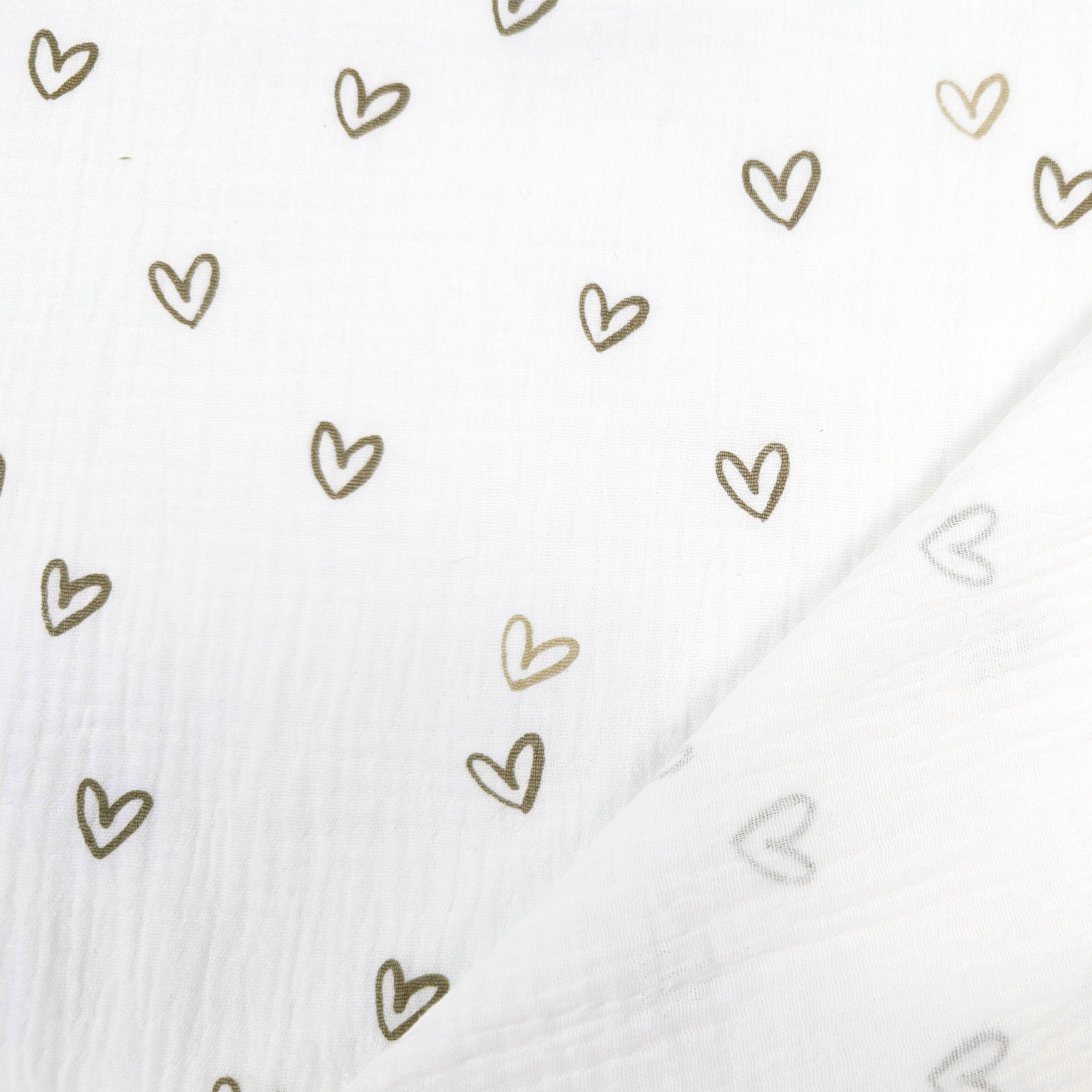 Cuoricini Beige Cotton Muslin Image