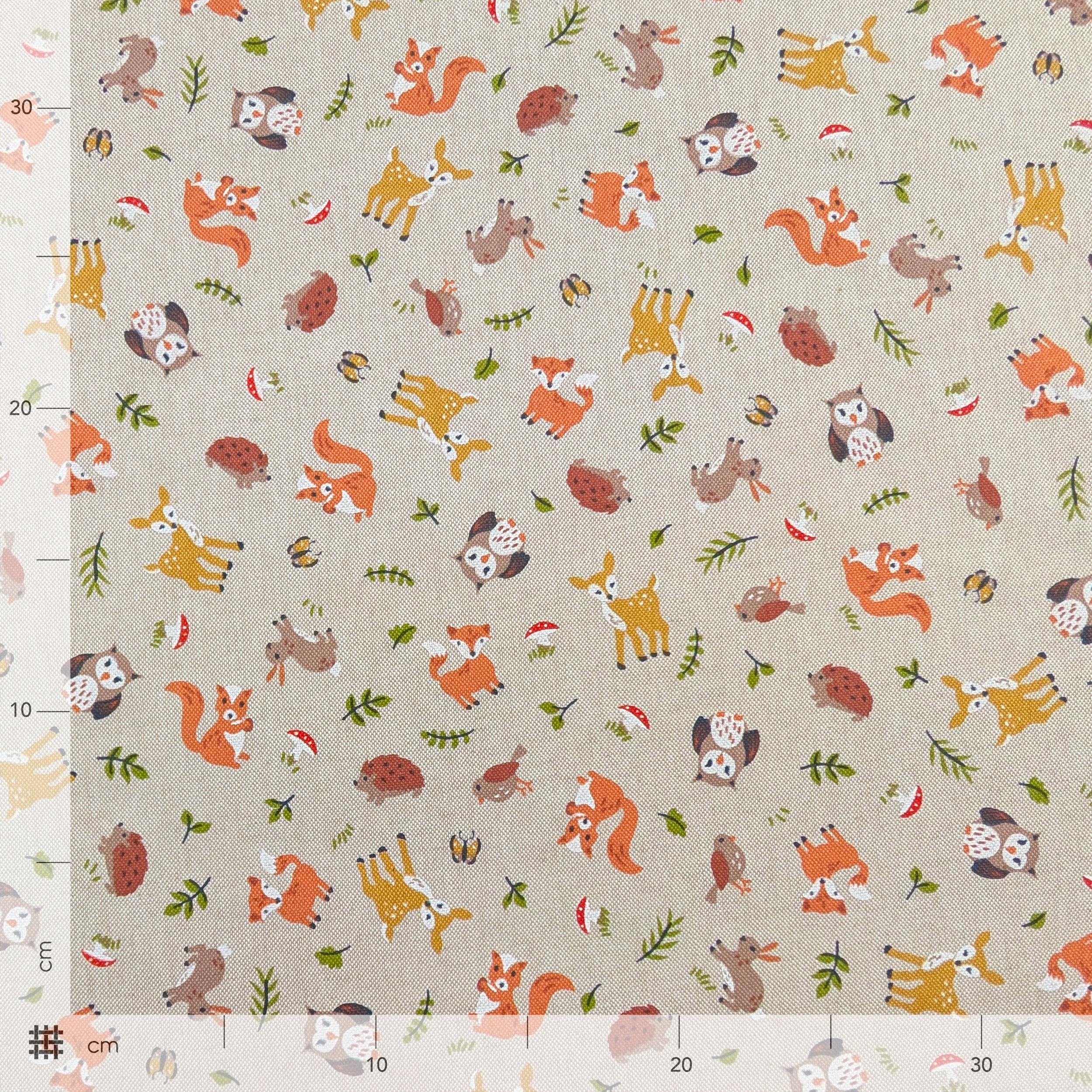 Panama Fabric Happy Animals in the Woods Image