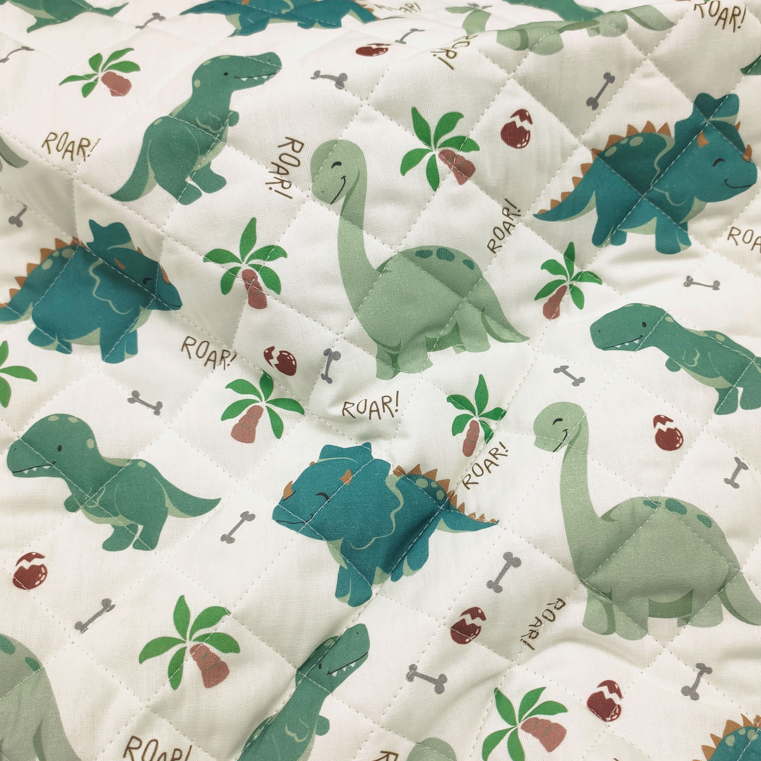 Dinosaurs Quilted Fabric Image