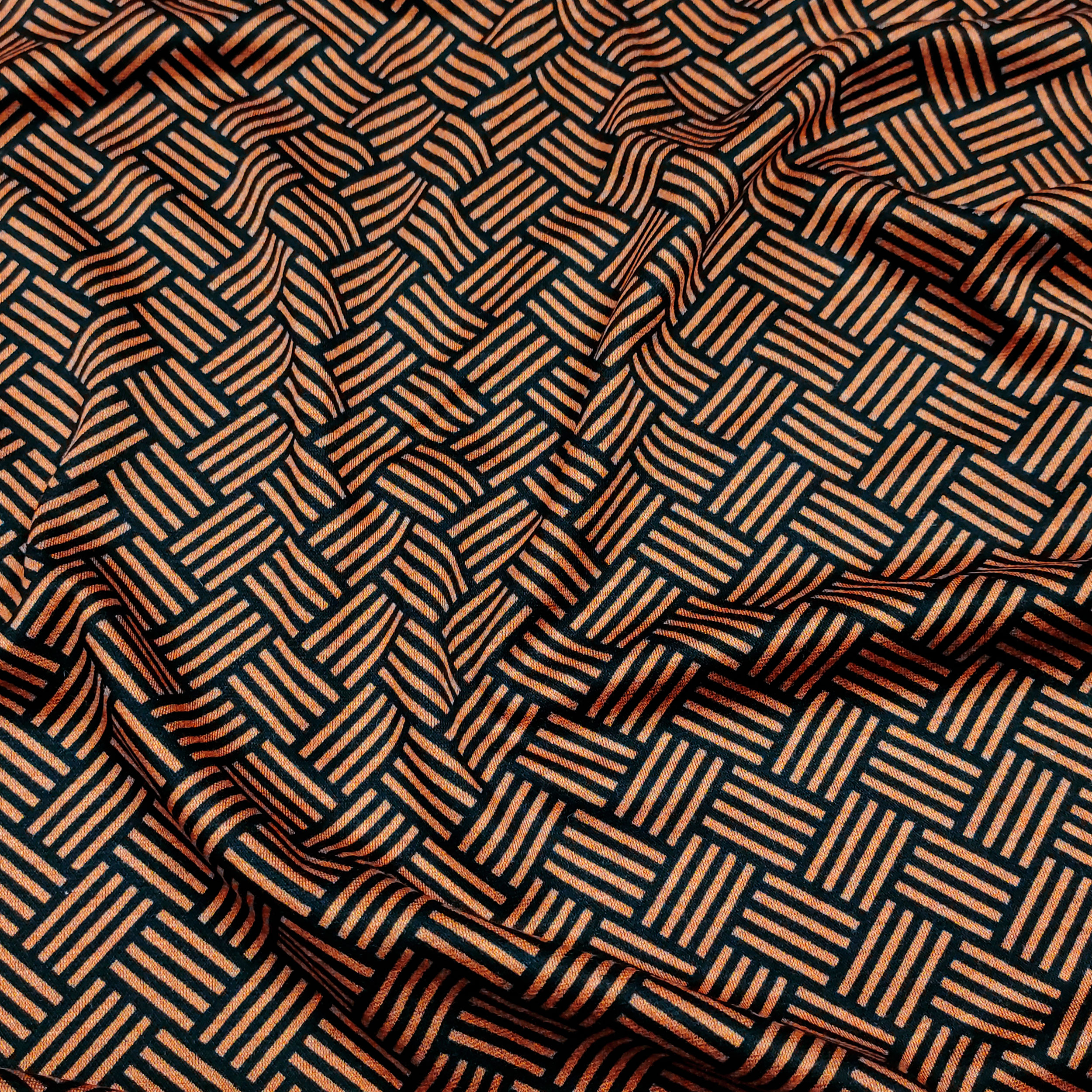 Punto Milano Gemischte Viskose Geometrie Orange und Schwarz