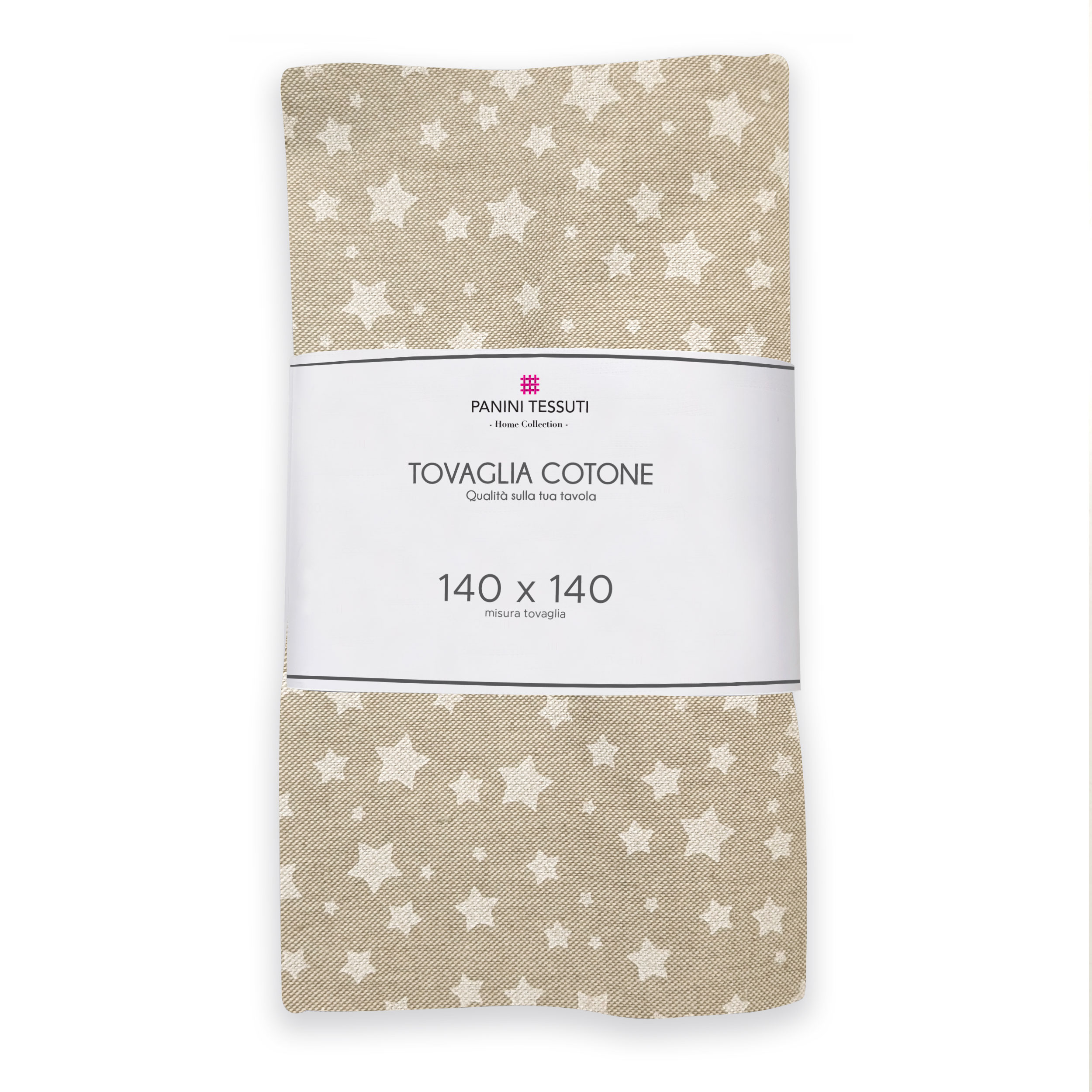 Christmas Tablecloth White Stars Image