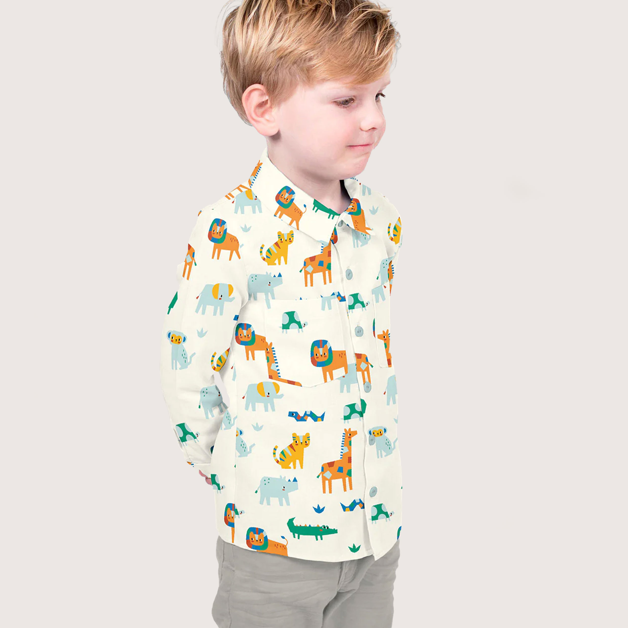 Cotton Poplin Coloured Animals Image