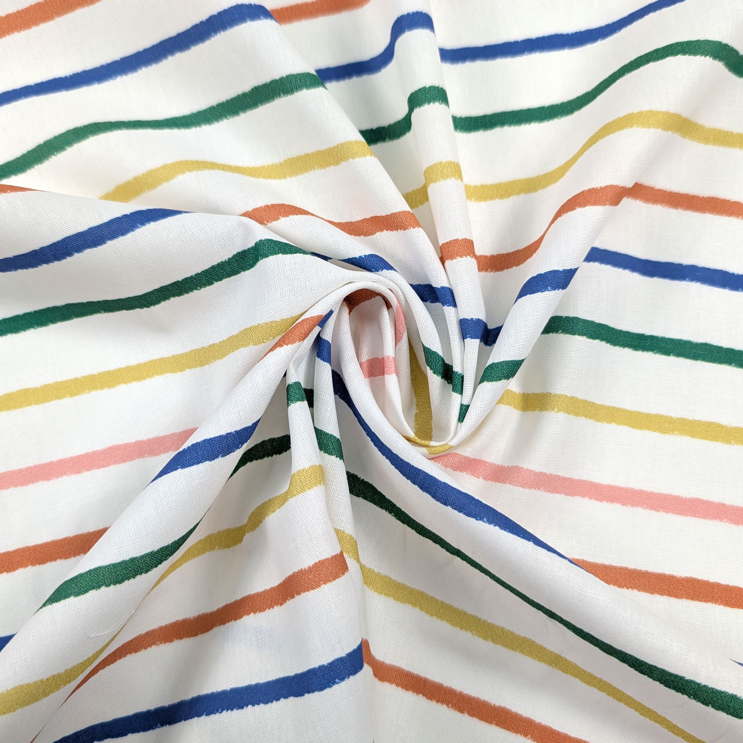 Poplin Cotton Rainbow Stripes