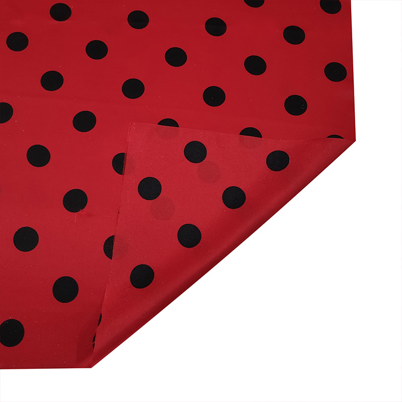  Tela de raso Carnaval Rojo Negro Lunares Image