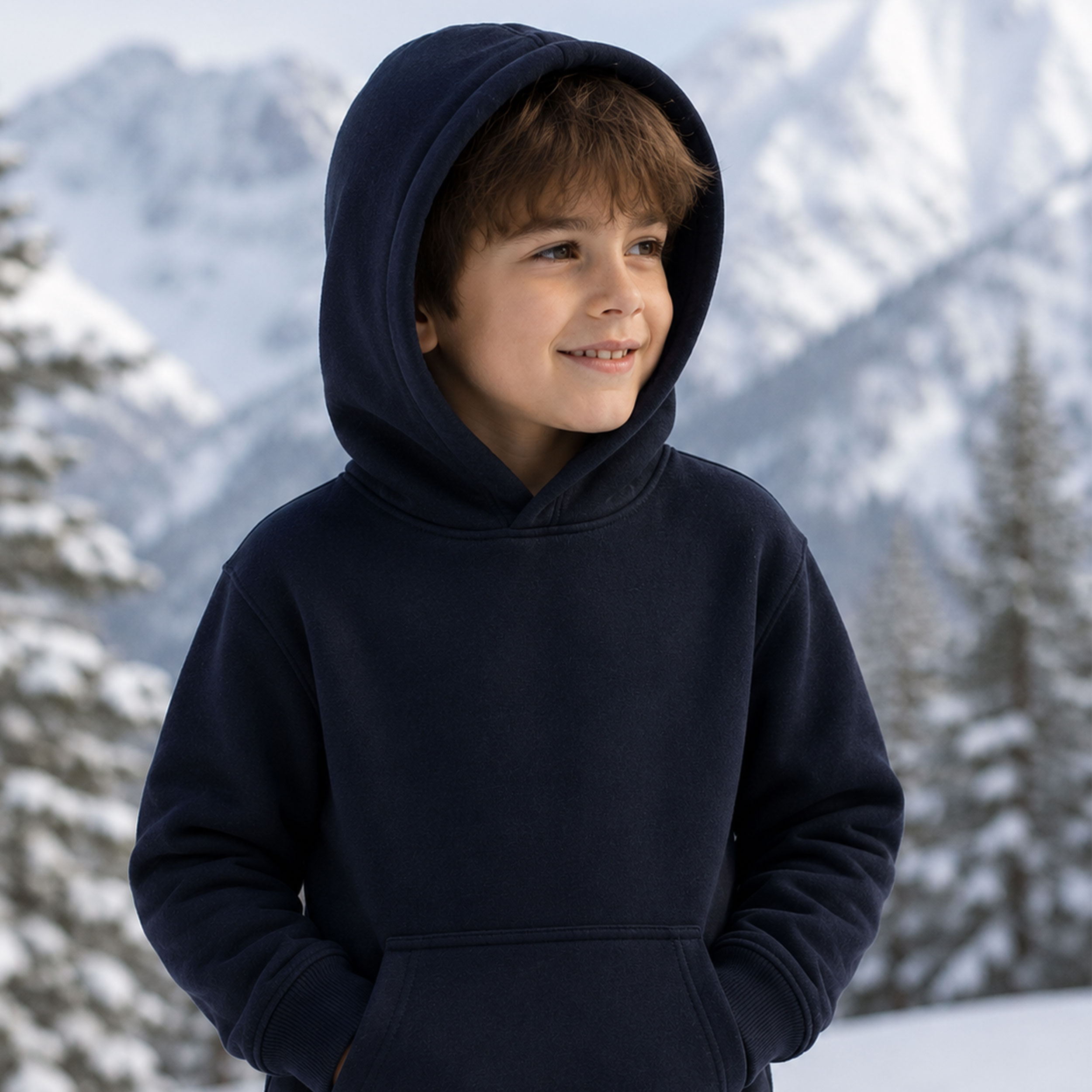 Dark Blue Winter Cotton Sweatshirt Image