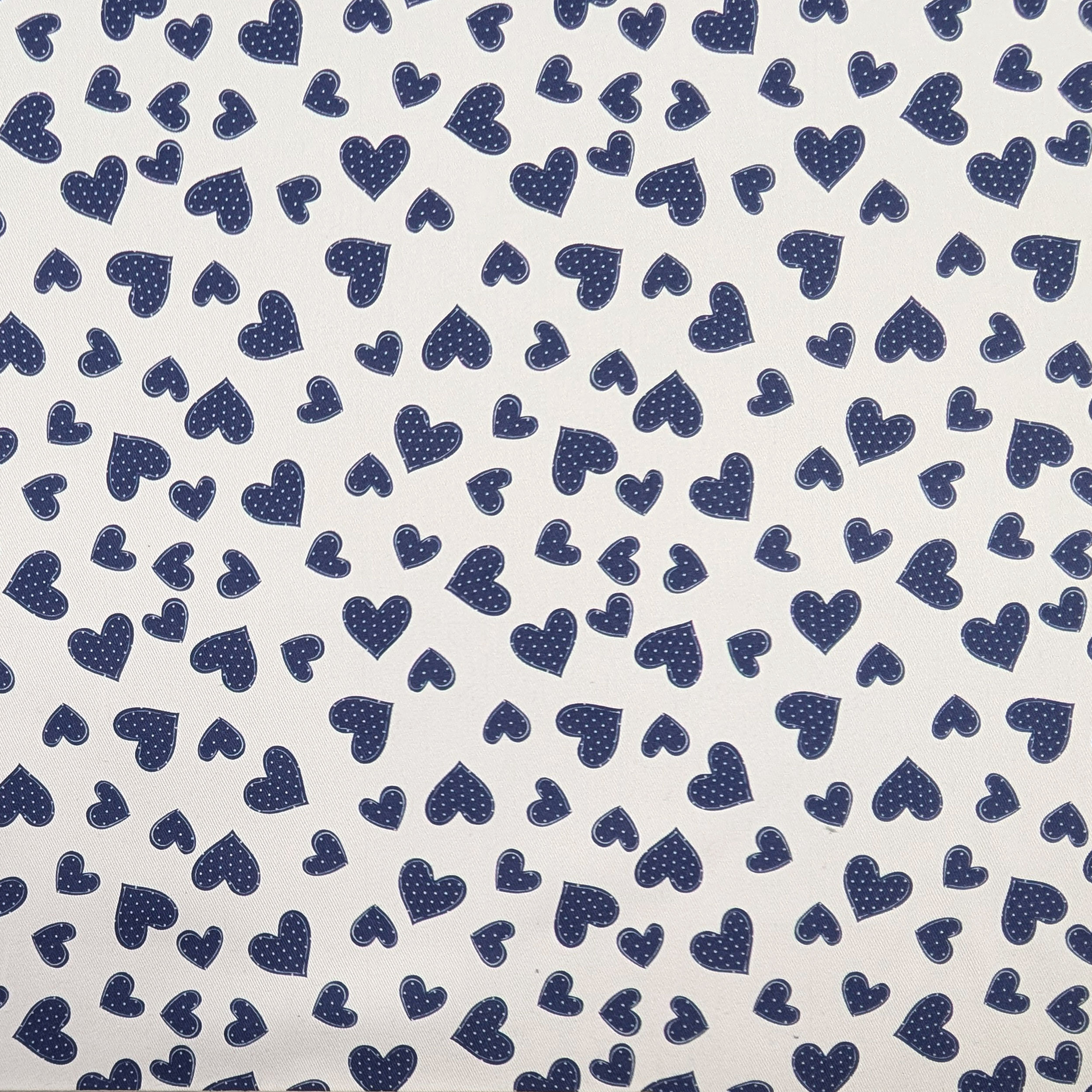 Blue Hearts Cotton Gabardine Image