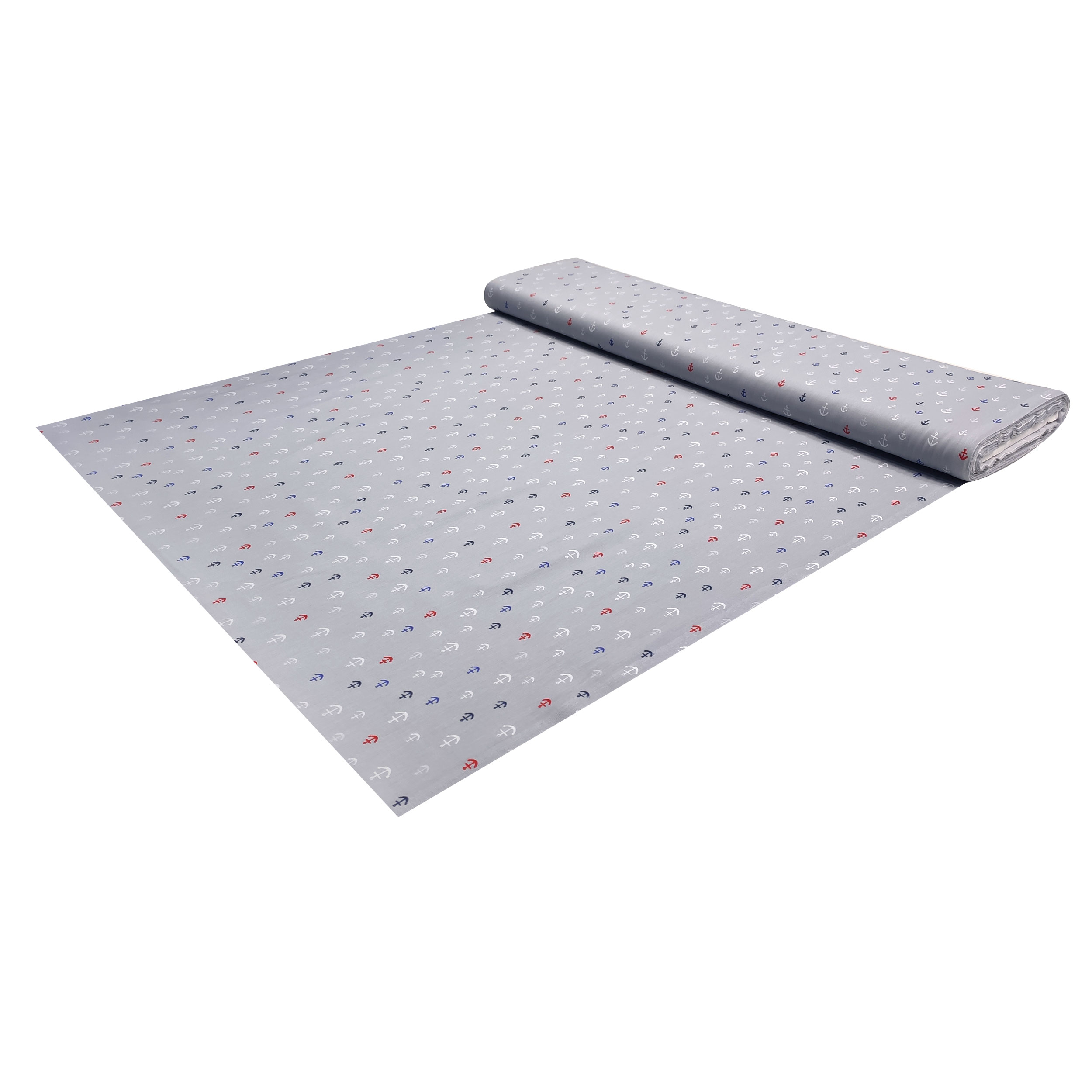 Mini Anchors Grey Cotton Poplin  Image