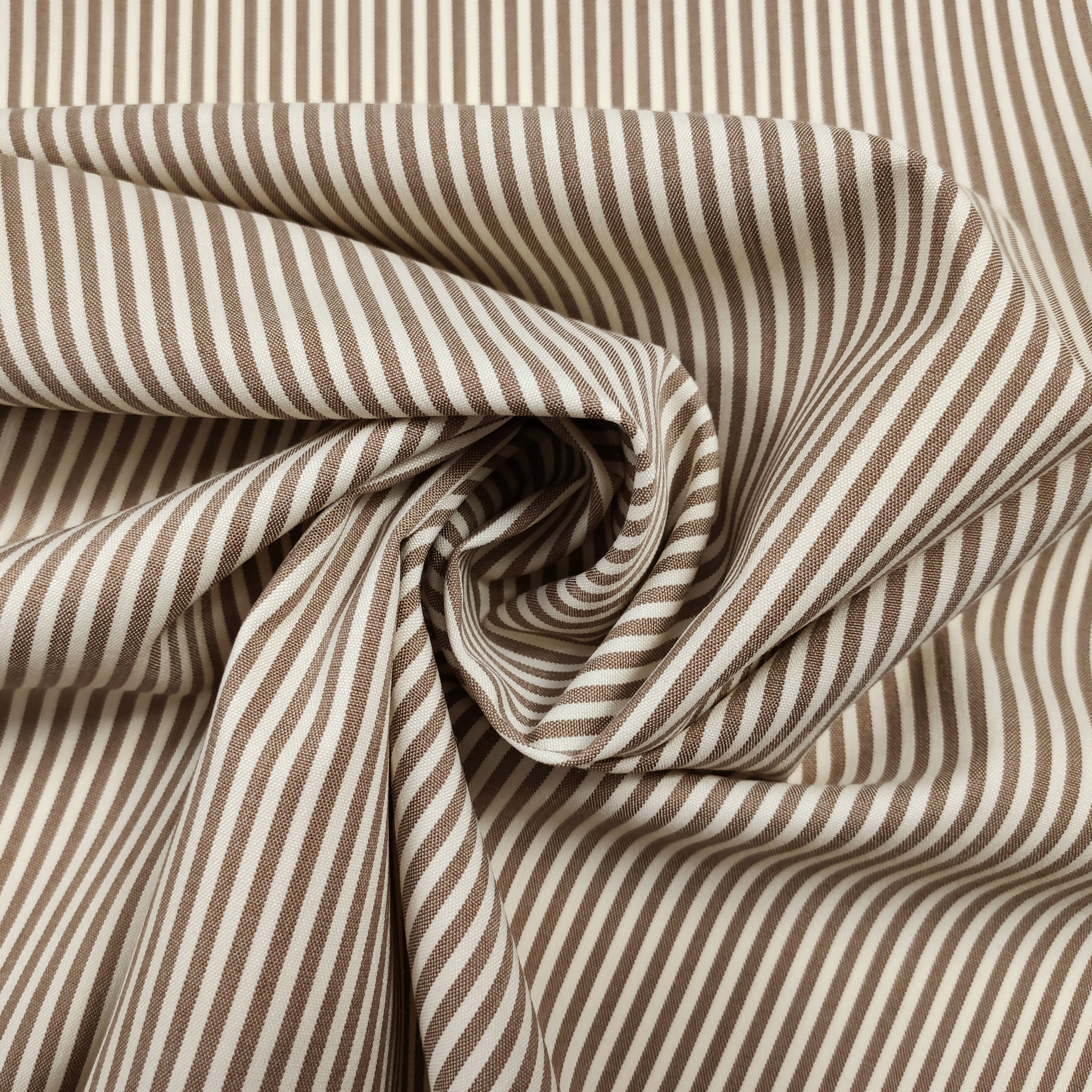 Elasticised Fabric Beige and Cream Stripes