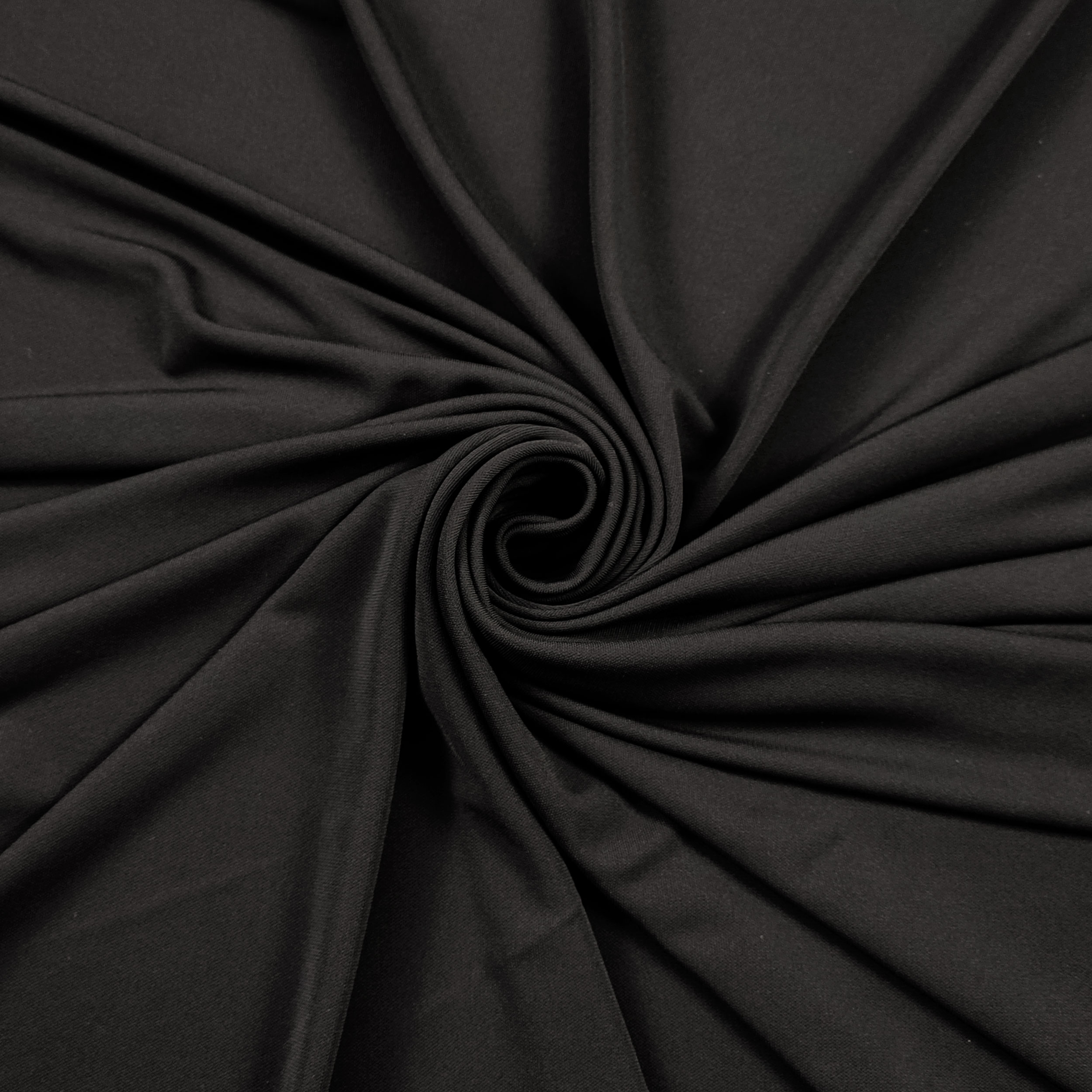 Black Natural Silk Viscose Jersey