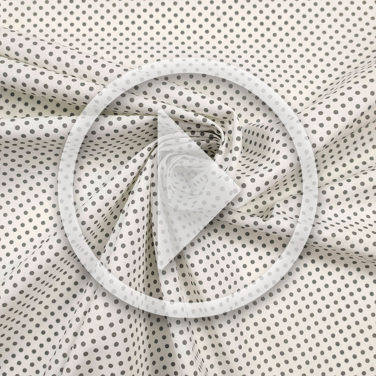 Cotton Fabric White Polka Dot Grey Image