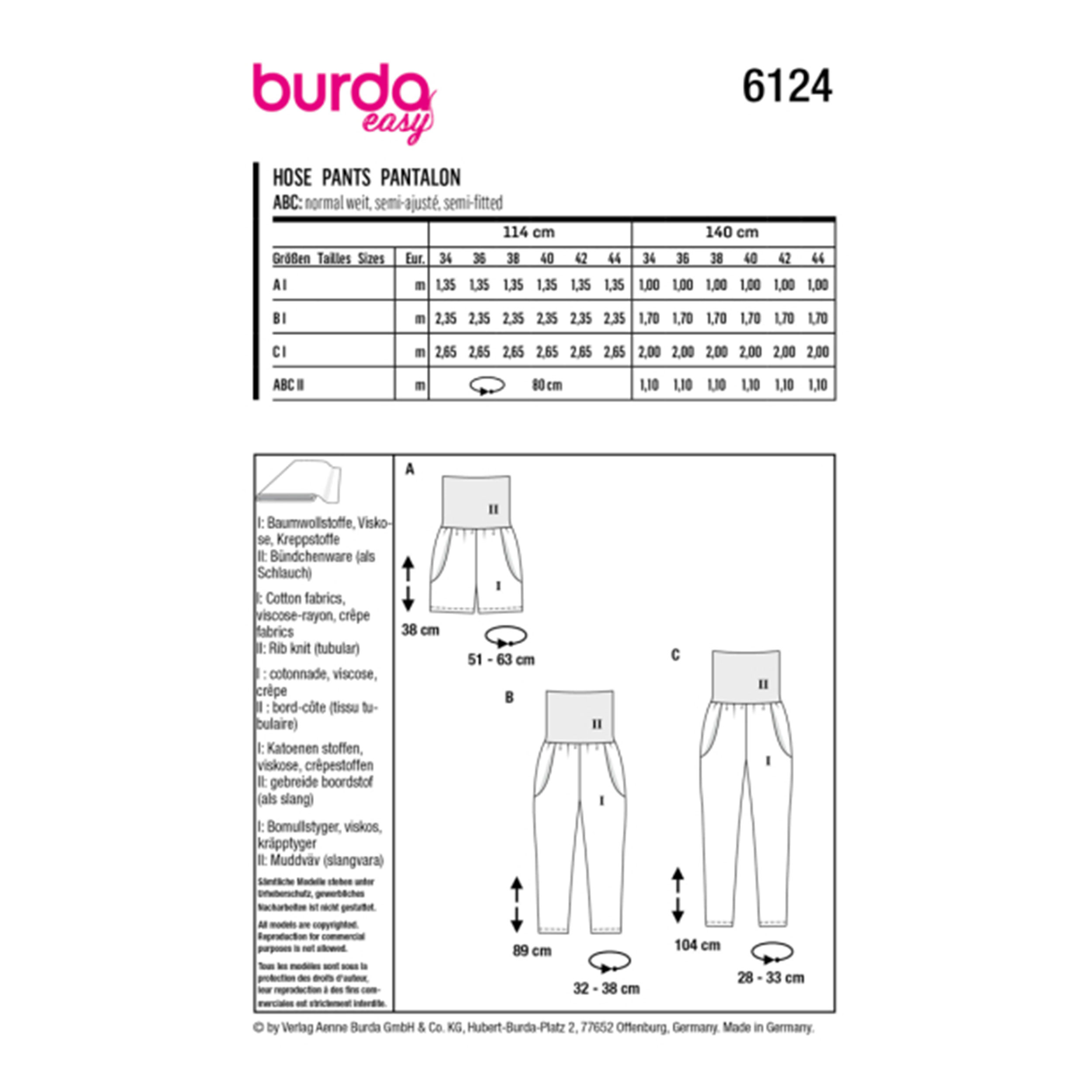 Pattern Burda Super Easy Trousers Image