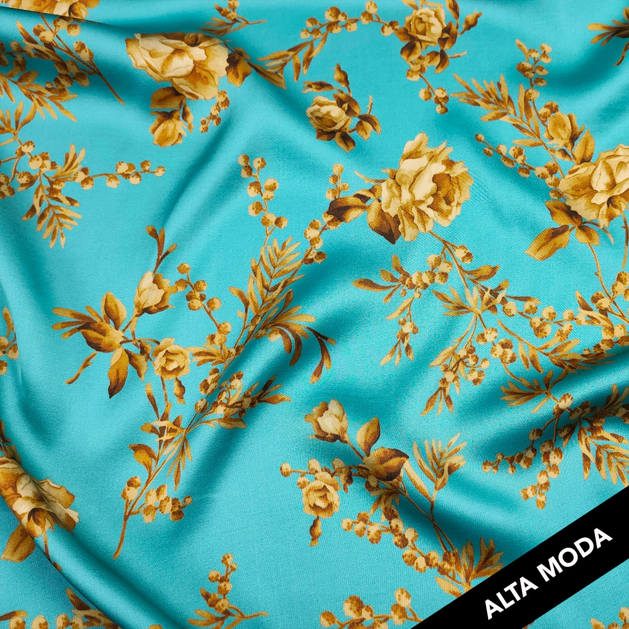 Satin Mixed Silk High Fashion Rose Background Turquoise