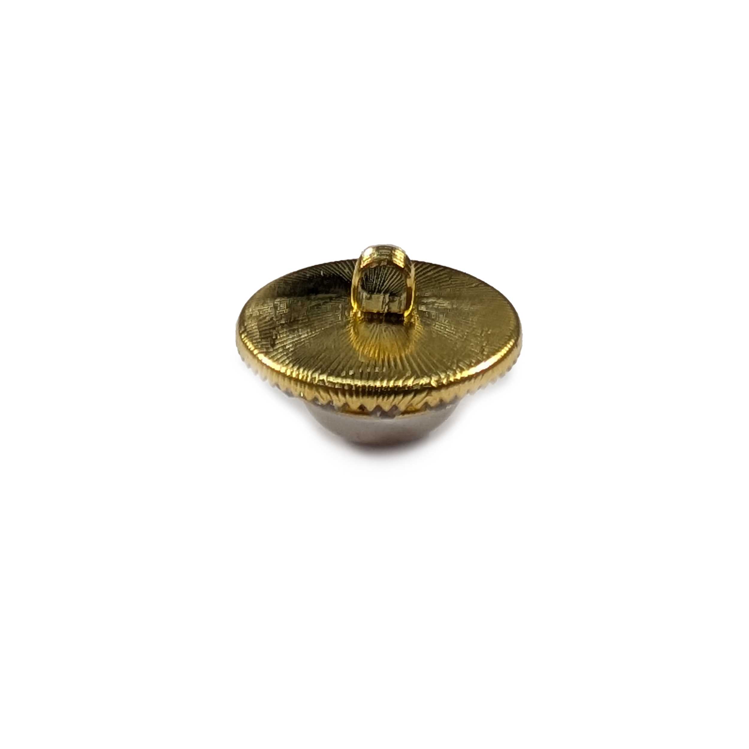 Large Gold Rhinestone and Mother of Pearl Jewel Button Image