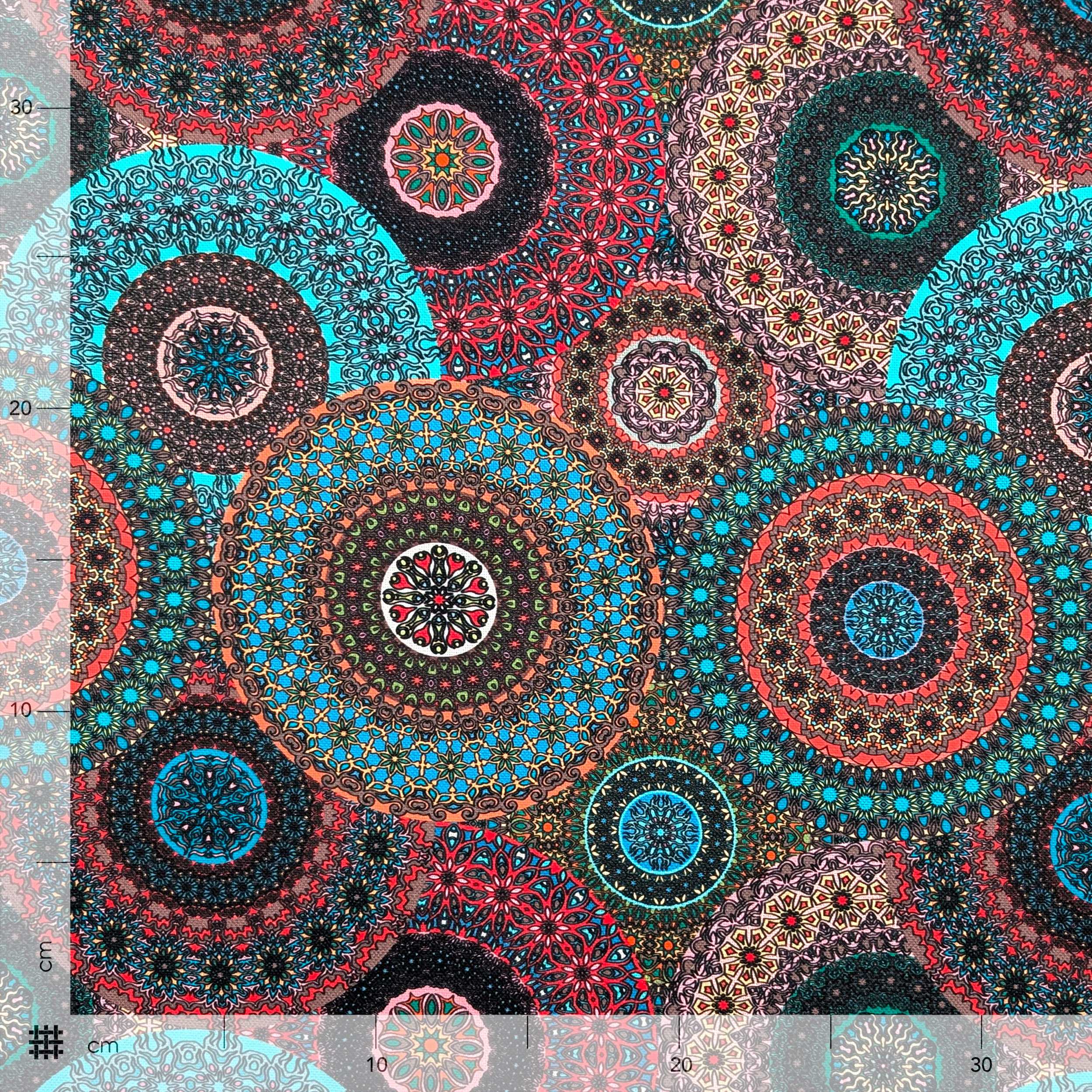 Coloured Mandala Panama Fabric Image