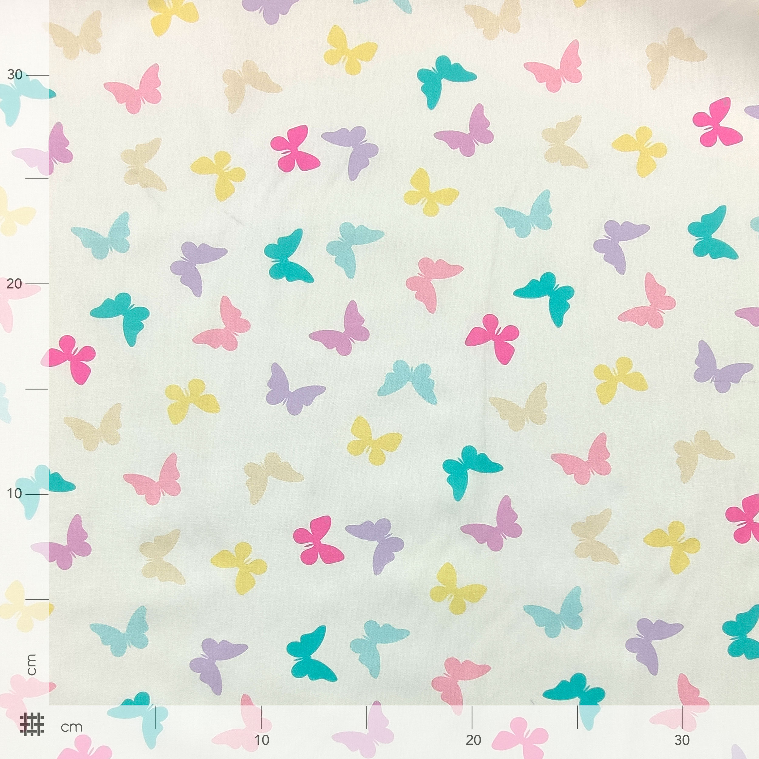 Popeline de coton à motifs de papillons colorés Image